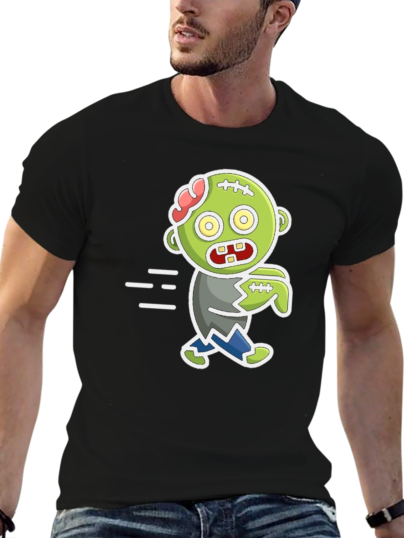 Cartoon Zombie Graphic T-Shirt - Halloween Fun