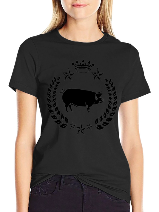 Pig Crown Star Graphic Tee - Stylish Mens Black T-Shirt