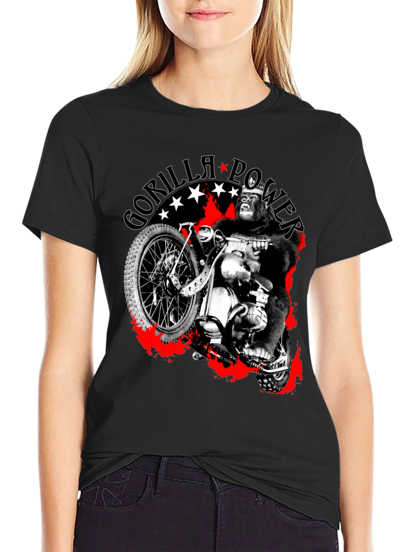 Gorilla Power Motorcycle Graphic T-Shirt