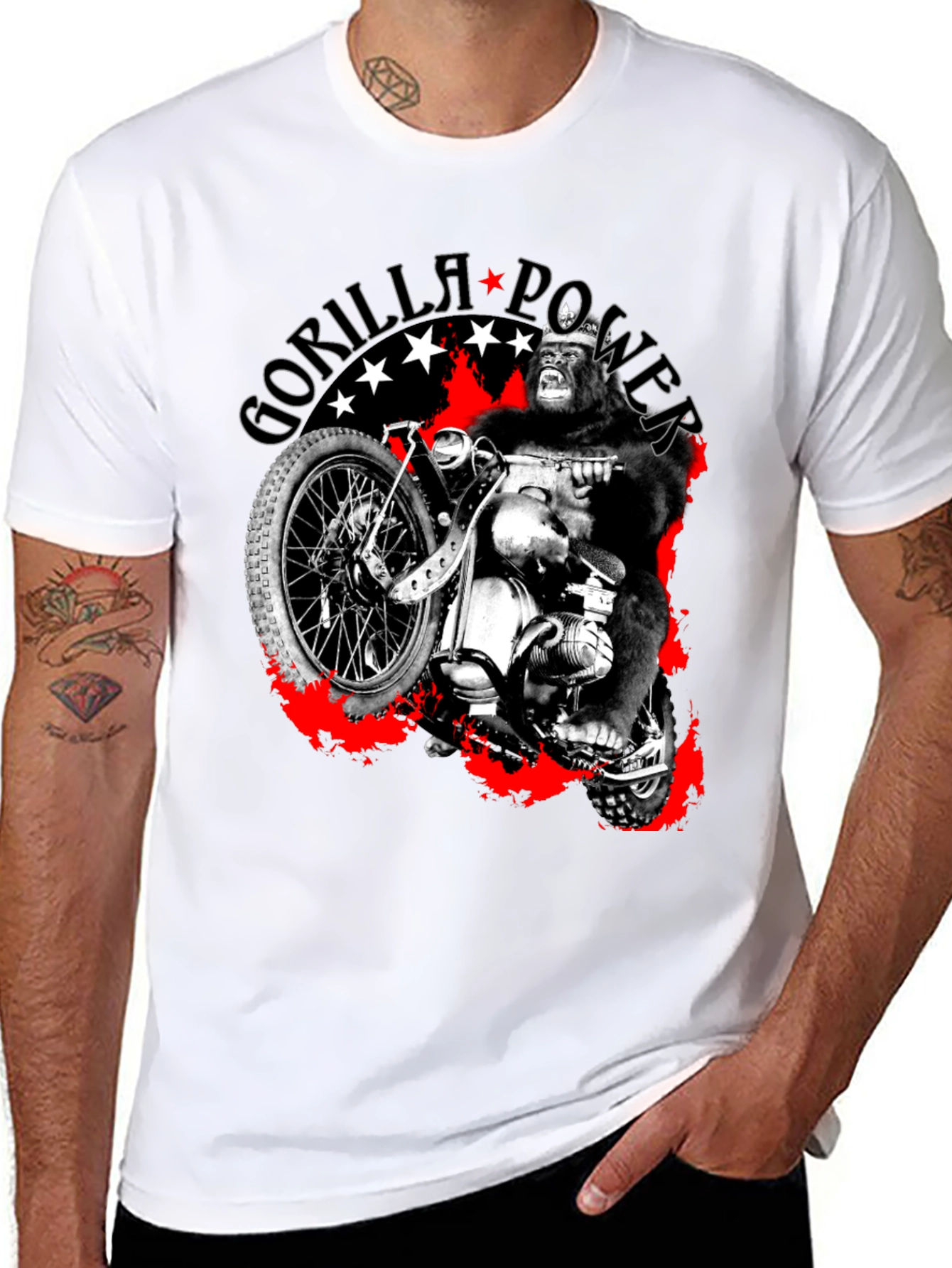 Gorilla Power Motorcycle Graphic T-Shirt