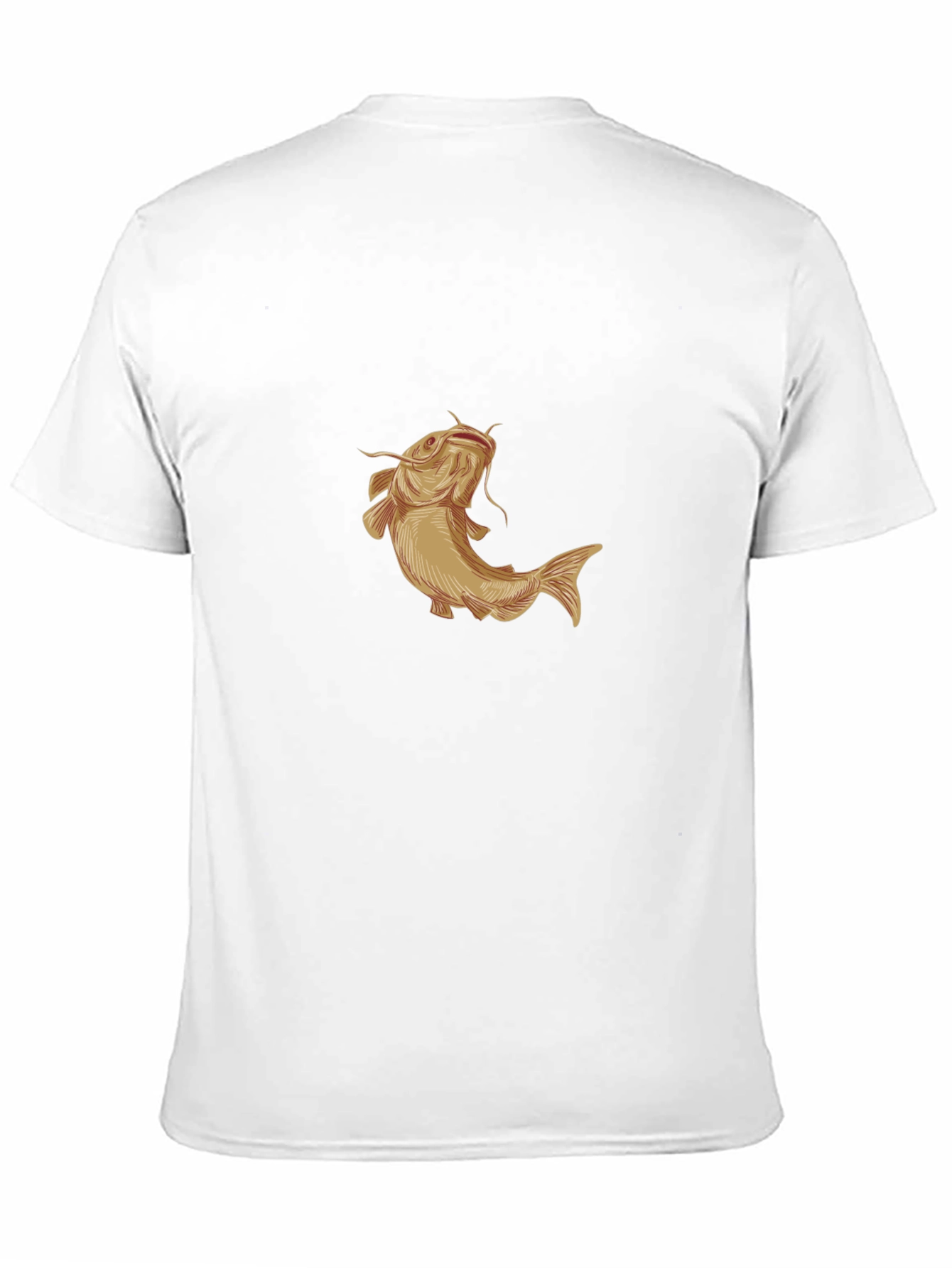 Mens Black T-Shirt with Gold Catfish Graphic