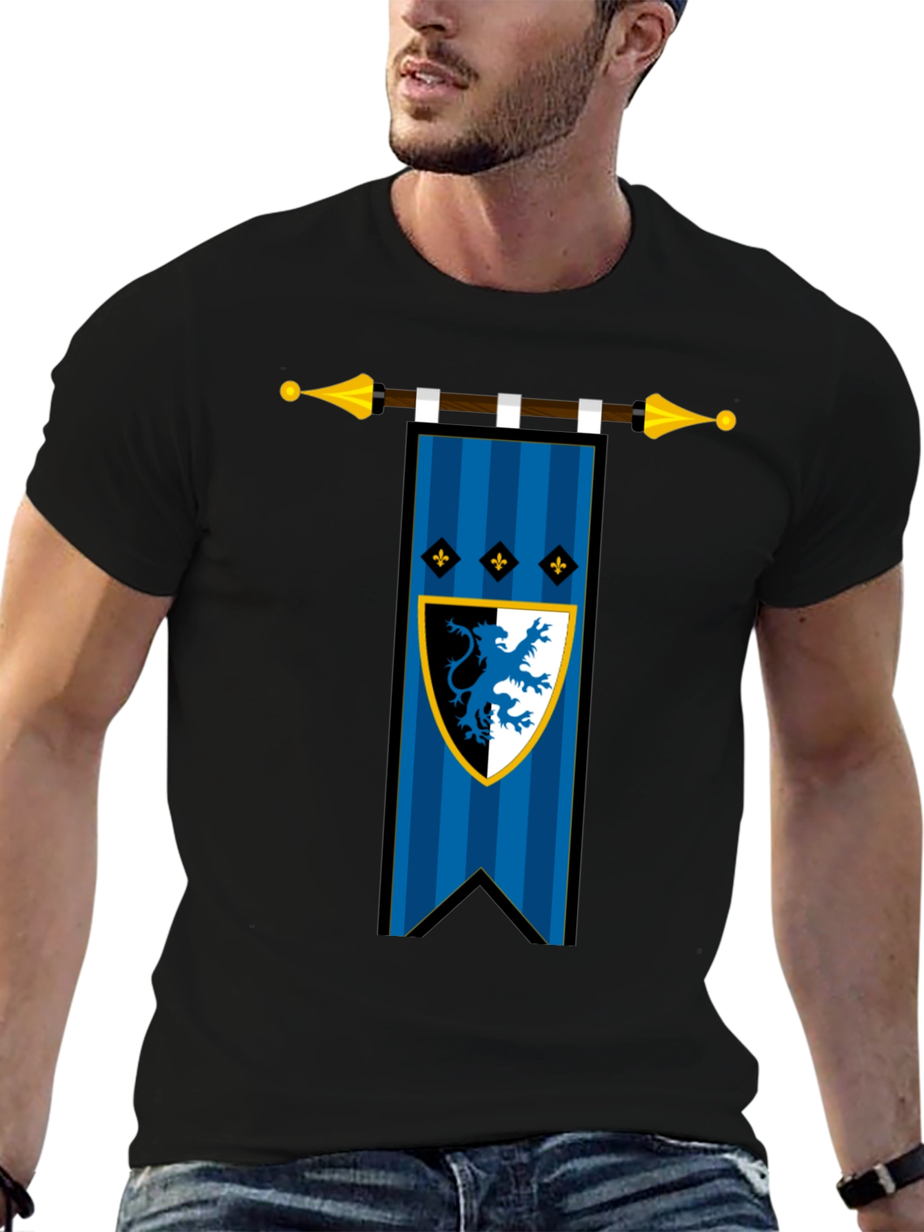 Medieval Lion Crest Black T-Shirt