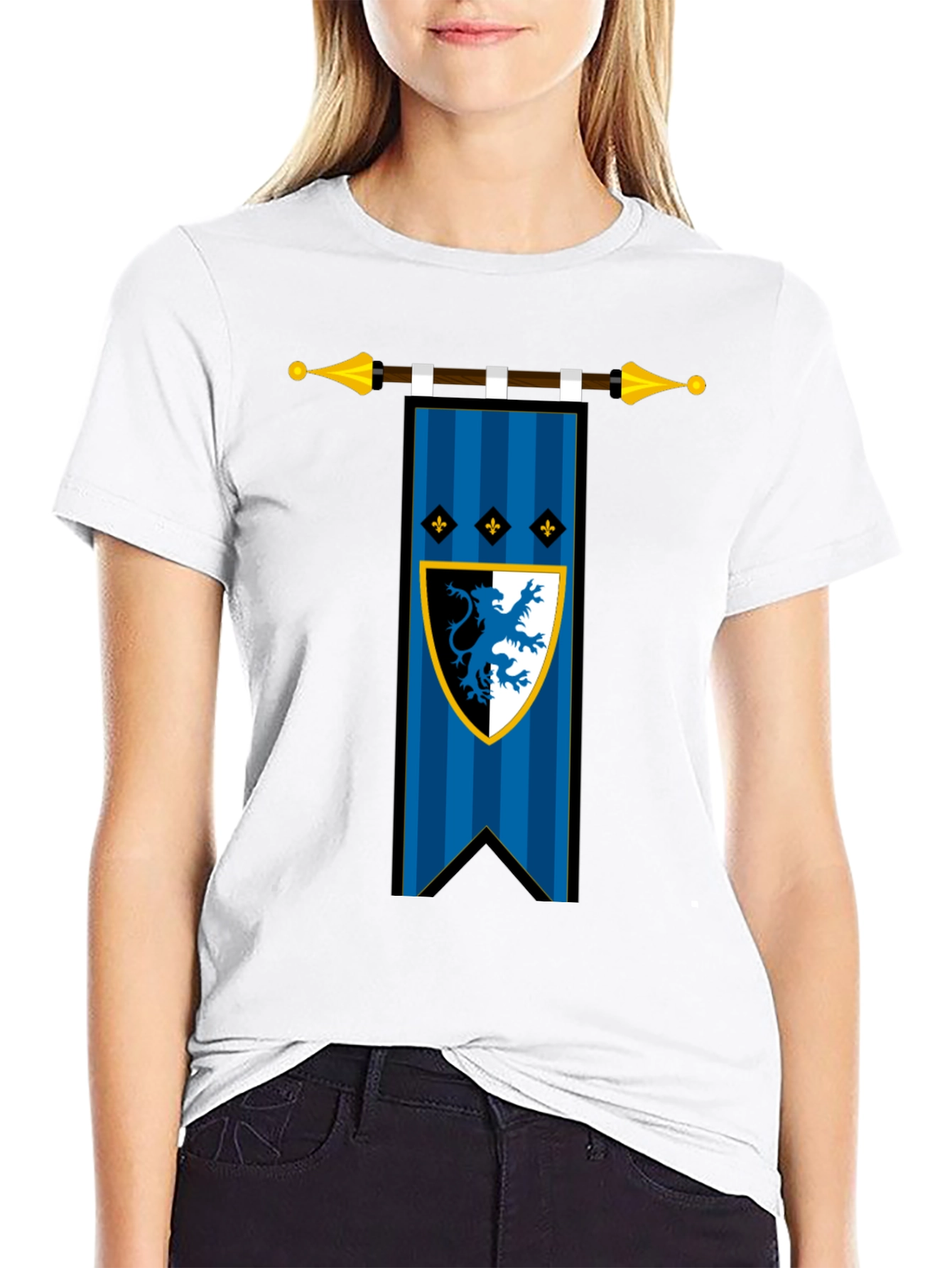 Medieval Lion Crest Black T-Shirt