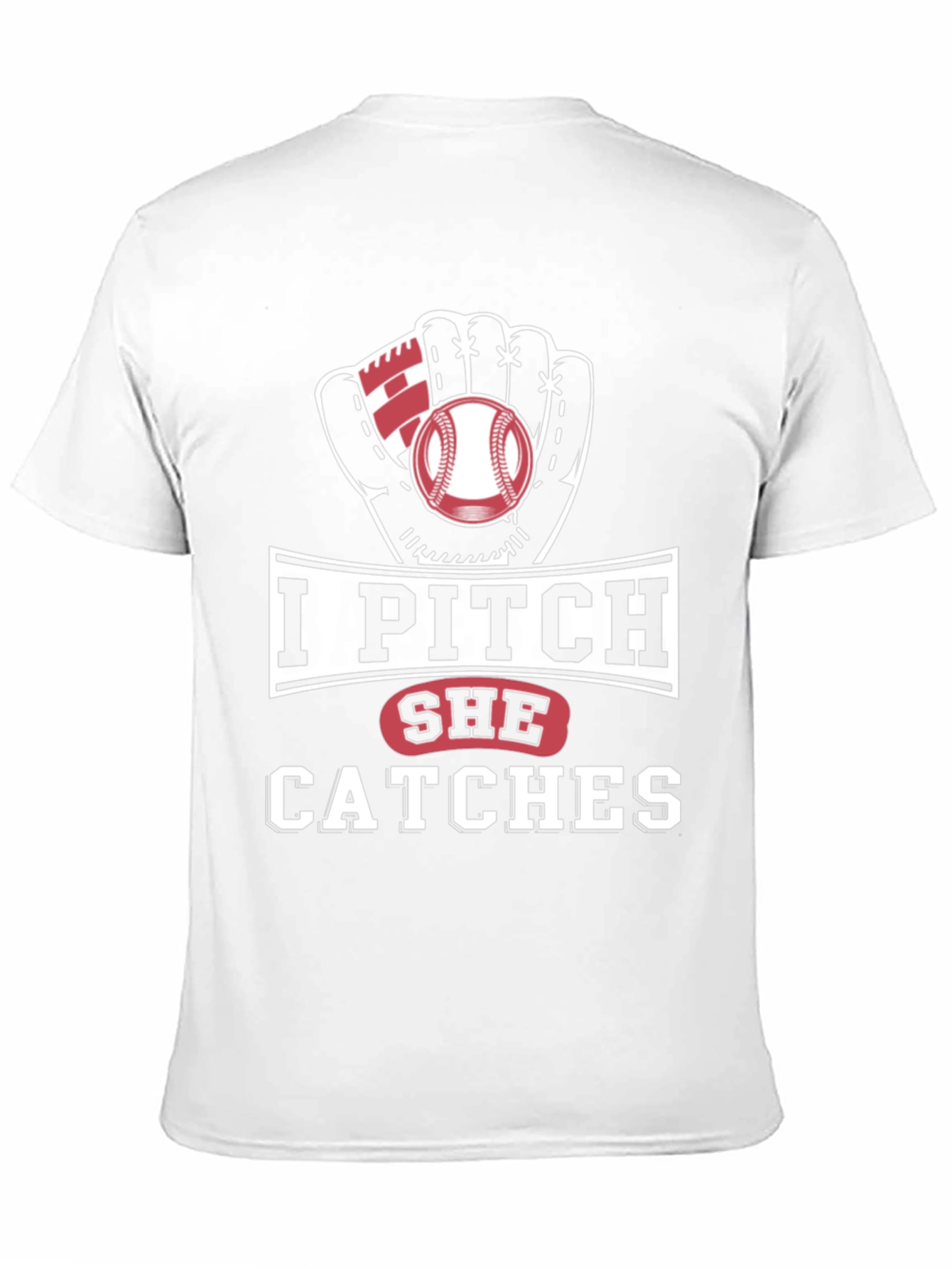 I Pitch She Catches Baseball Graphic Tee