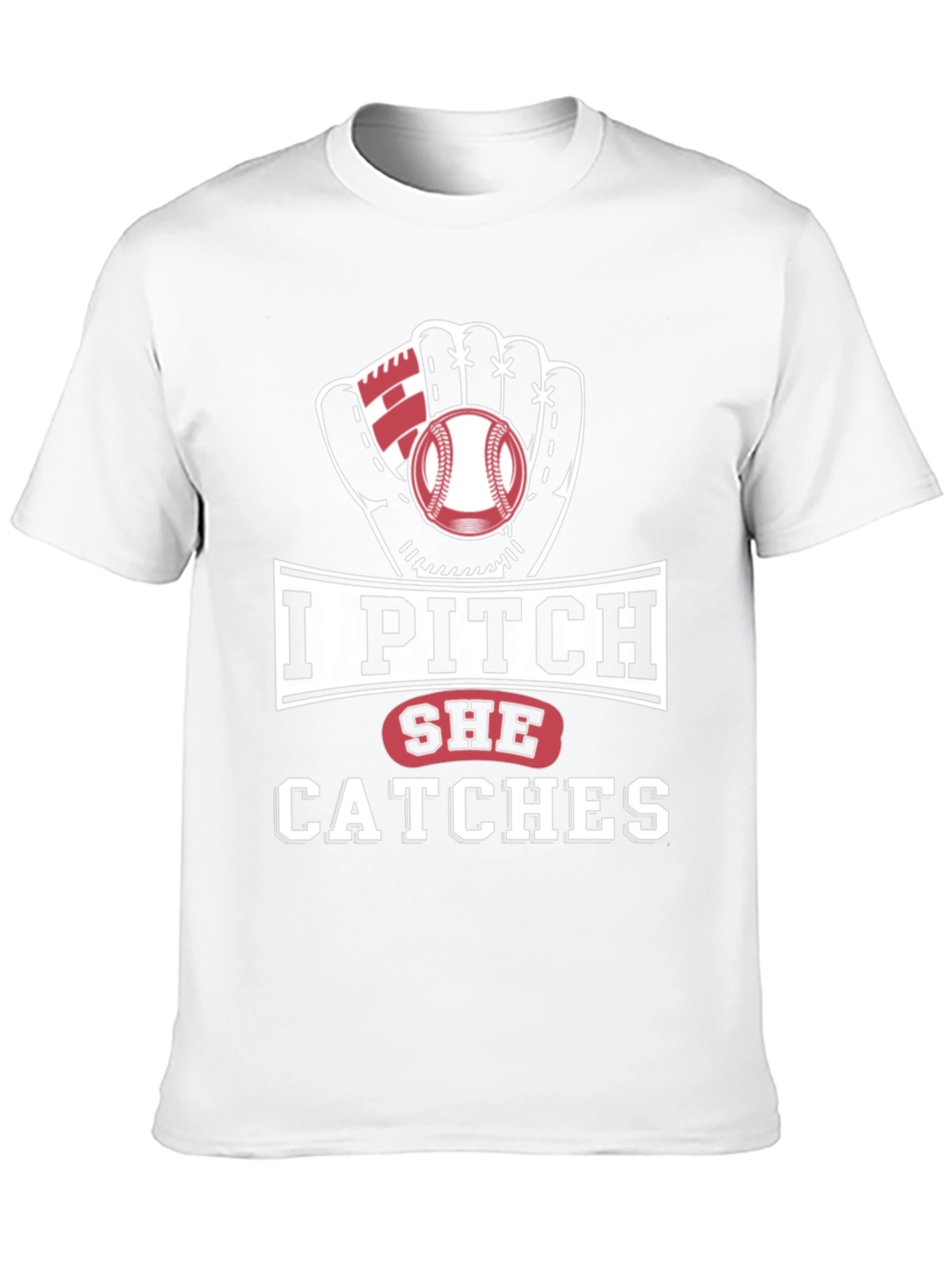 I Pitch She Catches Baseball Graphic Tee