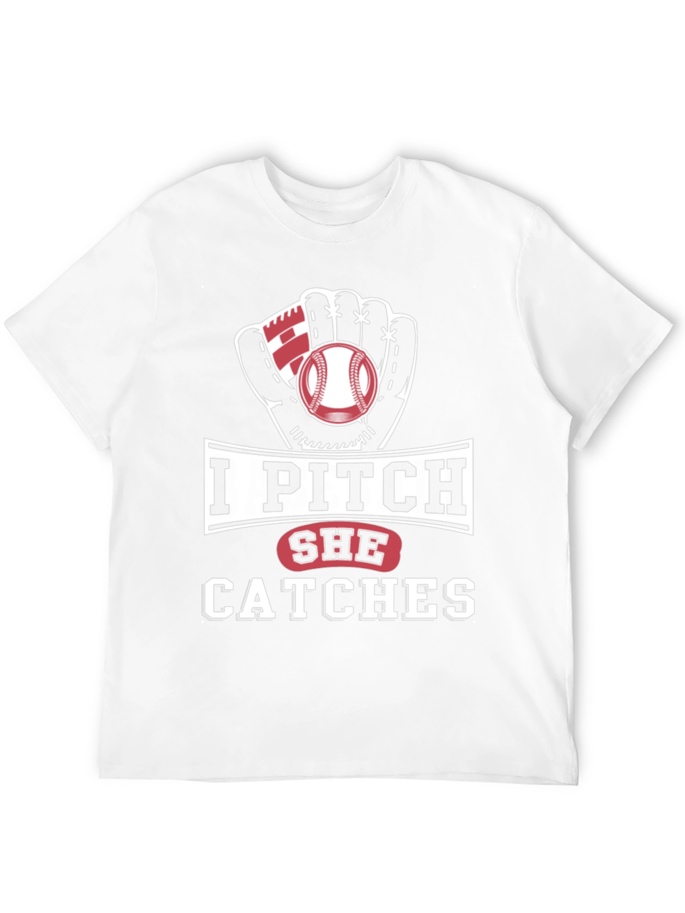 I Pitch She Catches Baseball Graphic Tee