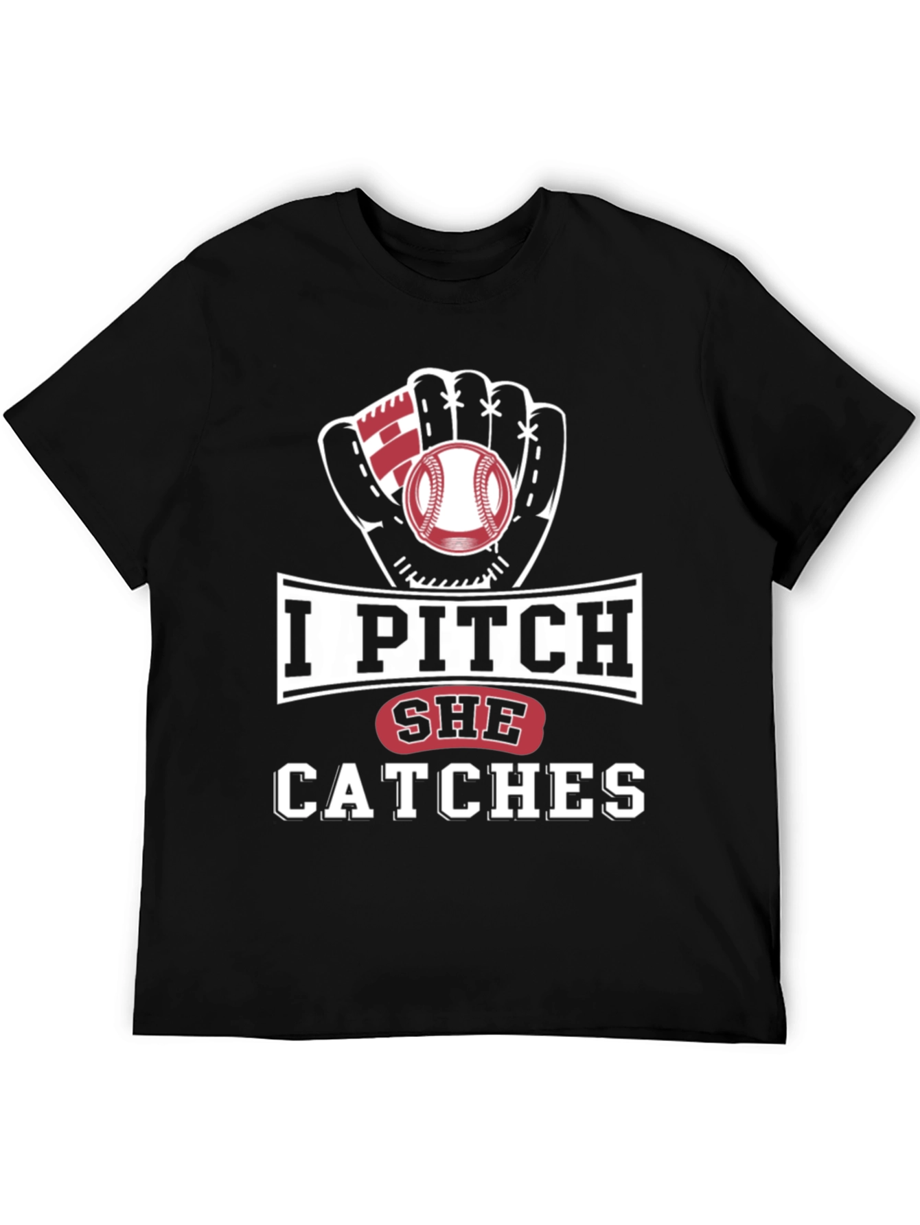 I Pitch She Catches Baseball Graphic Tee