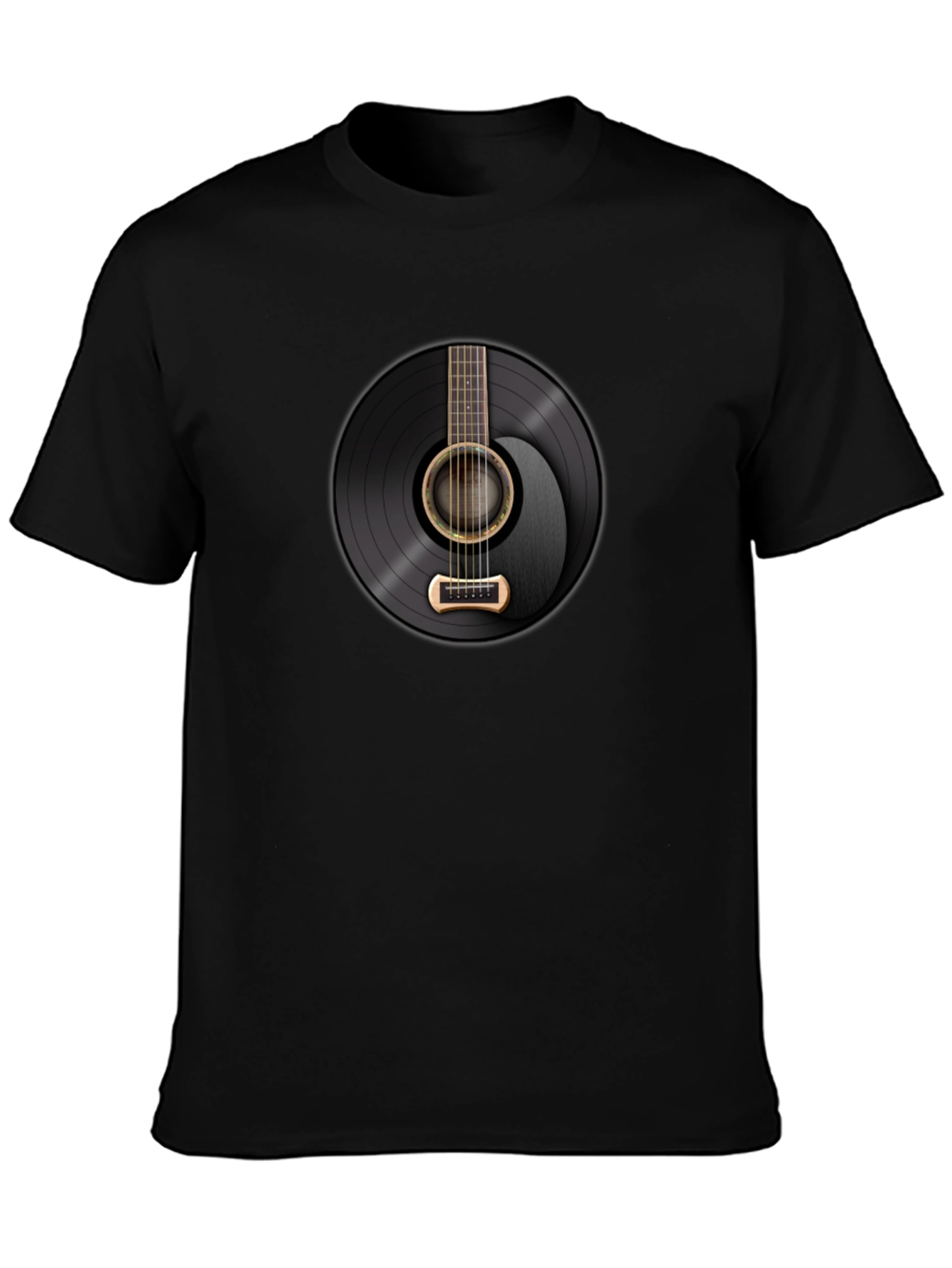 Guitar Record Graphic Tee - Black
