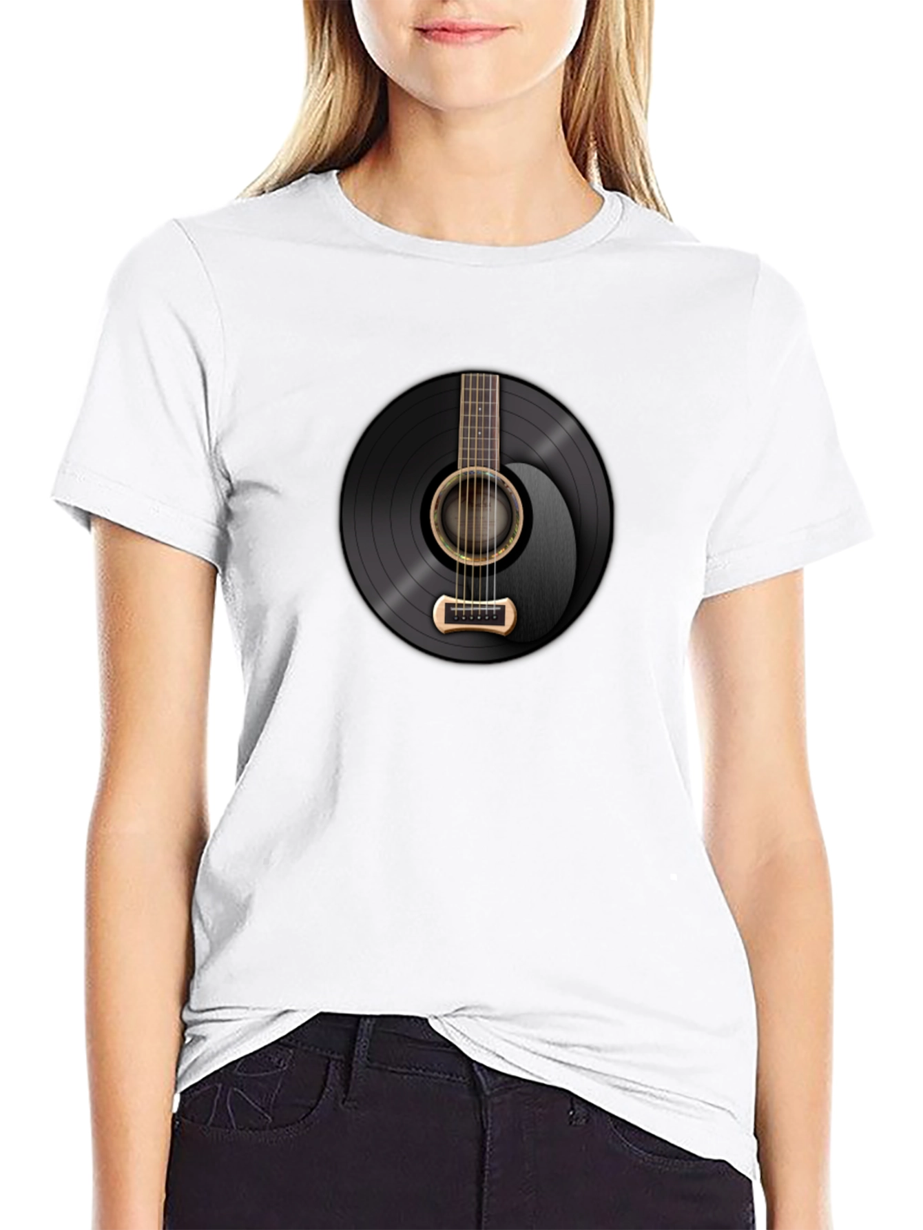Guitar Record Graphic Tee - Black