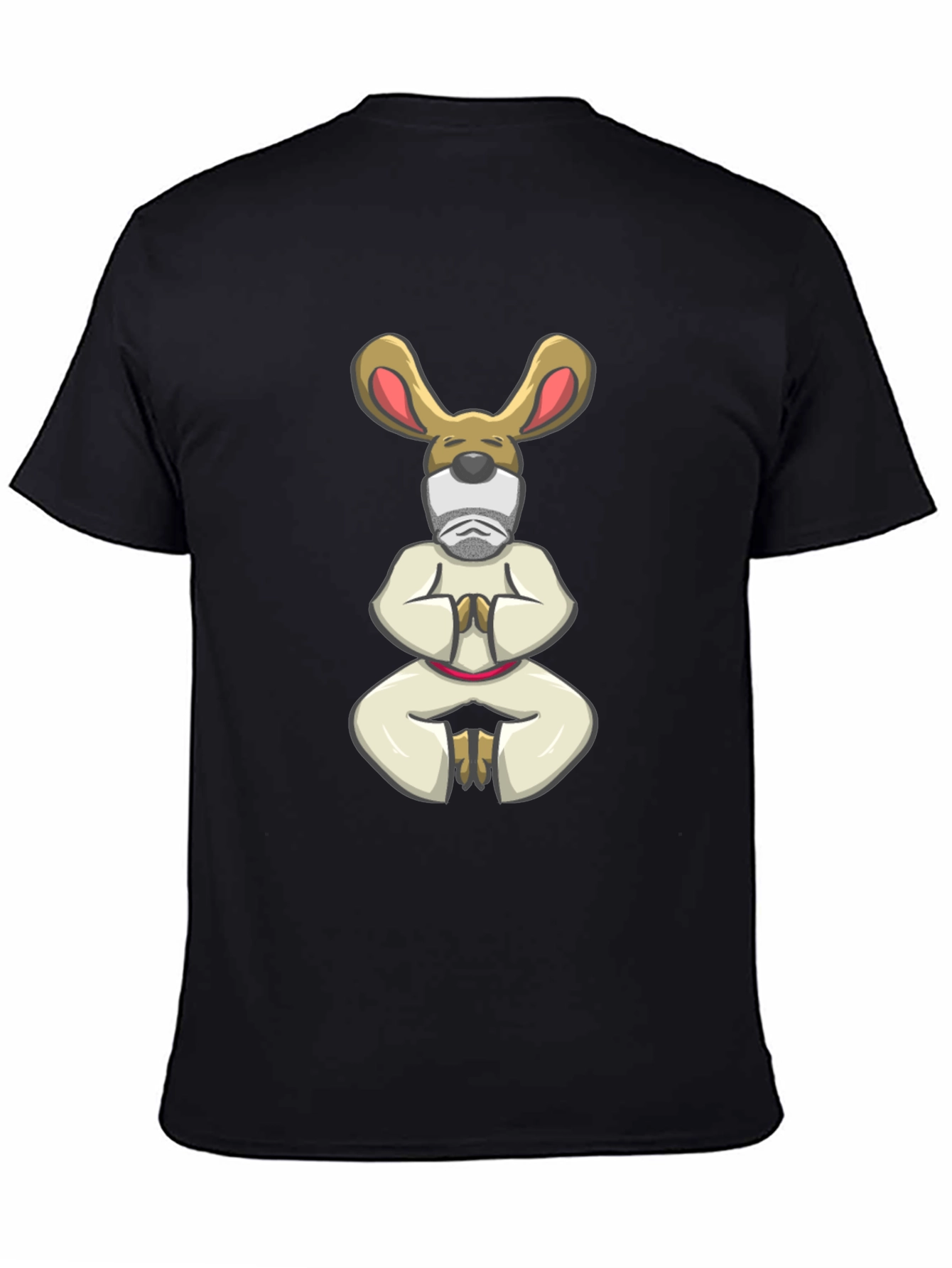 Zen Master Rabbit T-Shirt - Black Cotton Tee