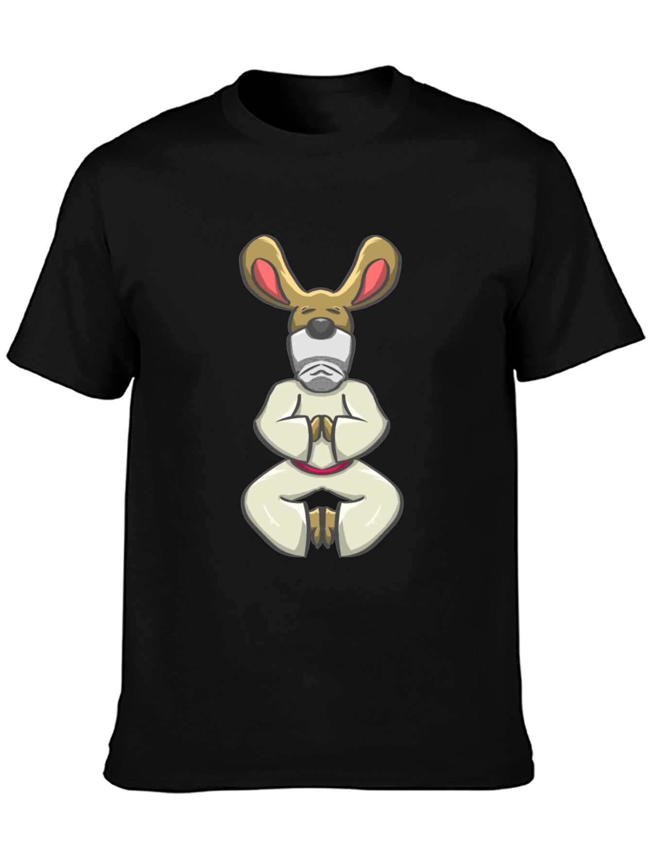 Zen Master Rabbit T-Shirt - Black Cotton Tee
