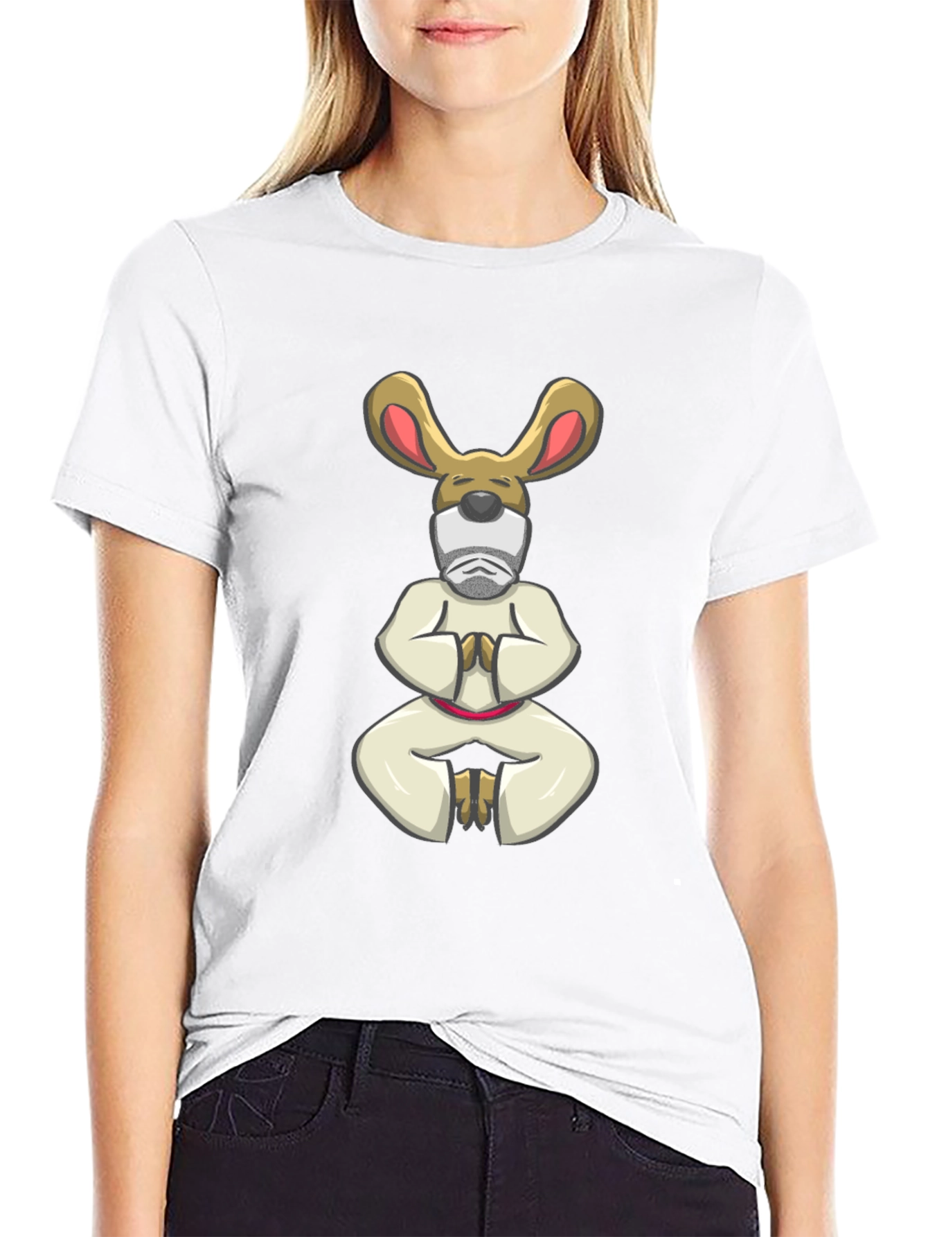 Zen Master Rabbit T-Shirt - Black Cotton Tee