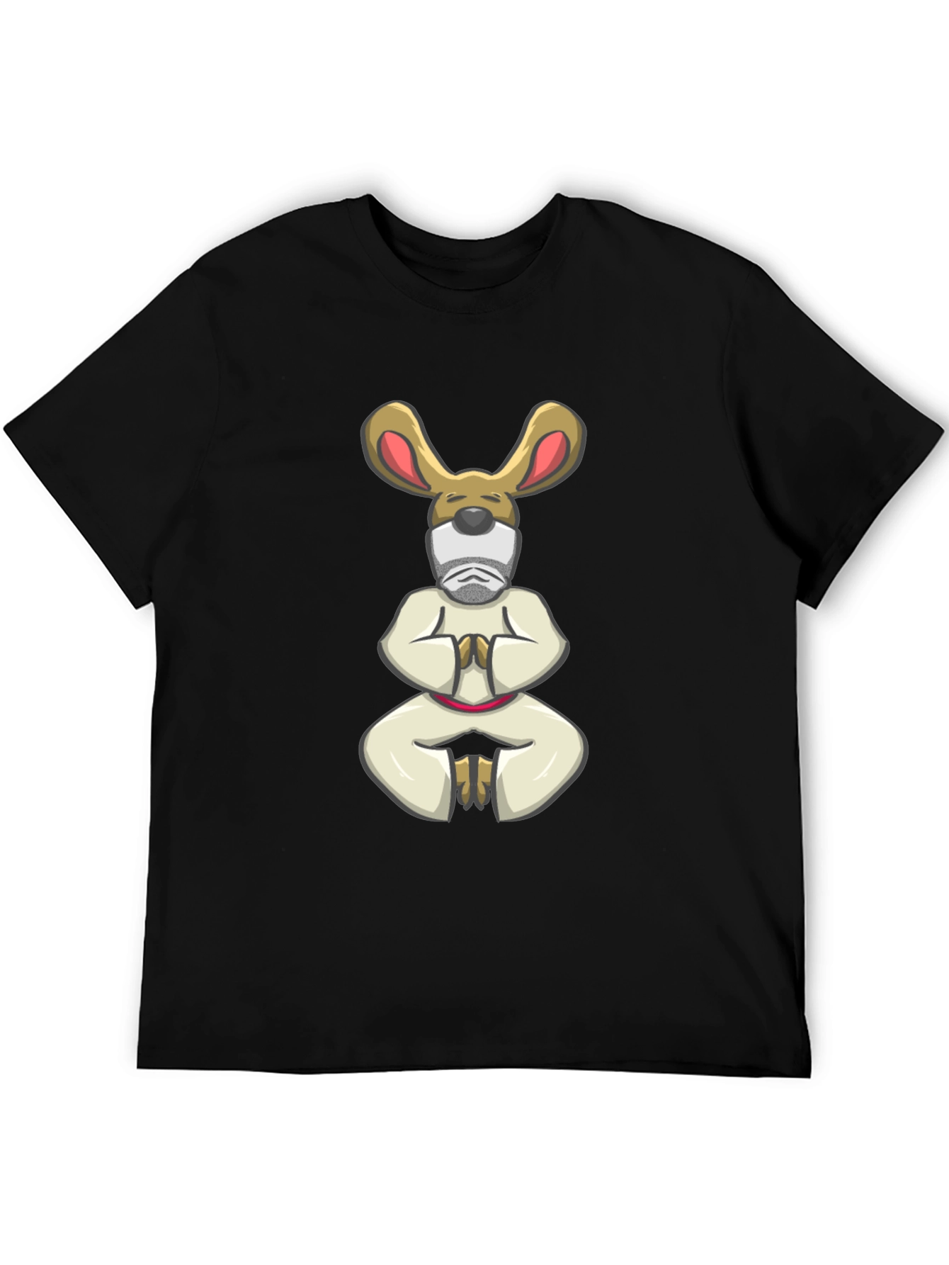 Zen Master Rabbit T-Shirt - Black Cotton Tee