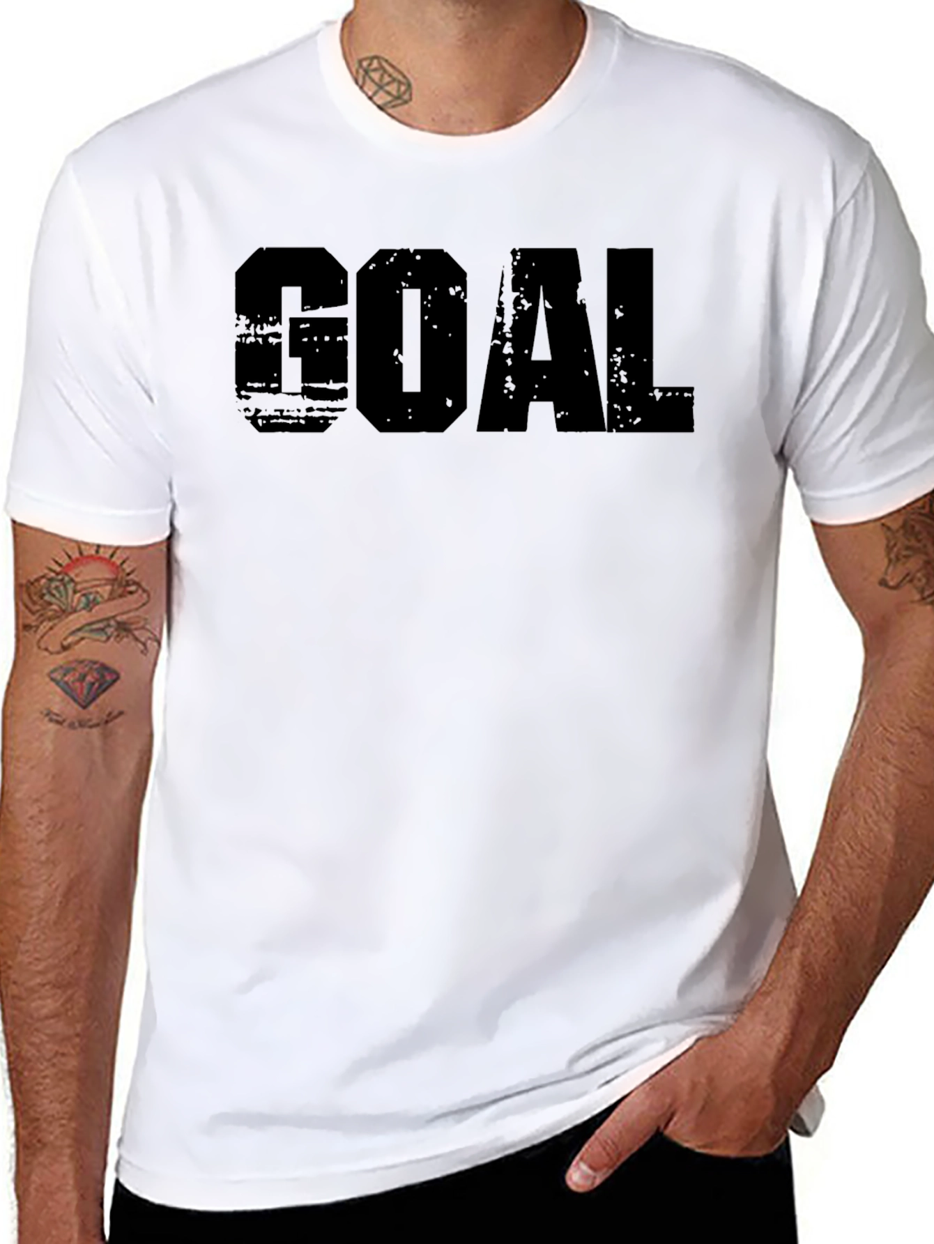 Mens GOAL Black Graphic T-Shirt
