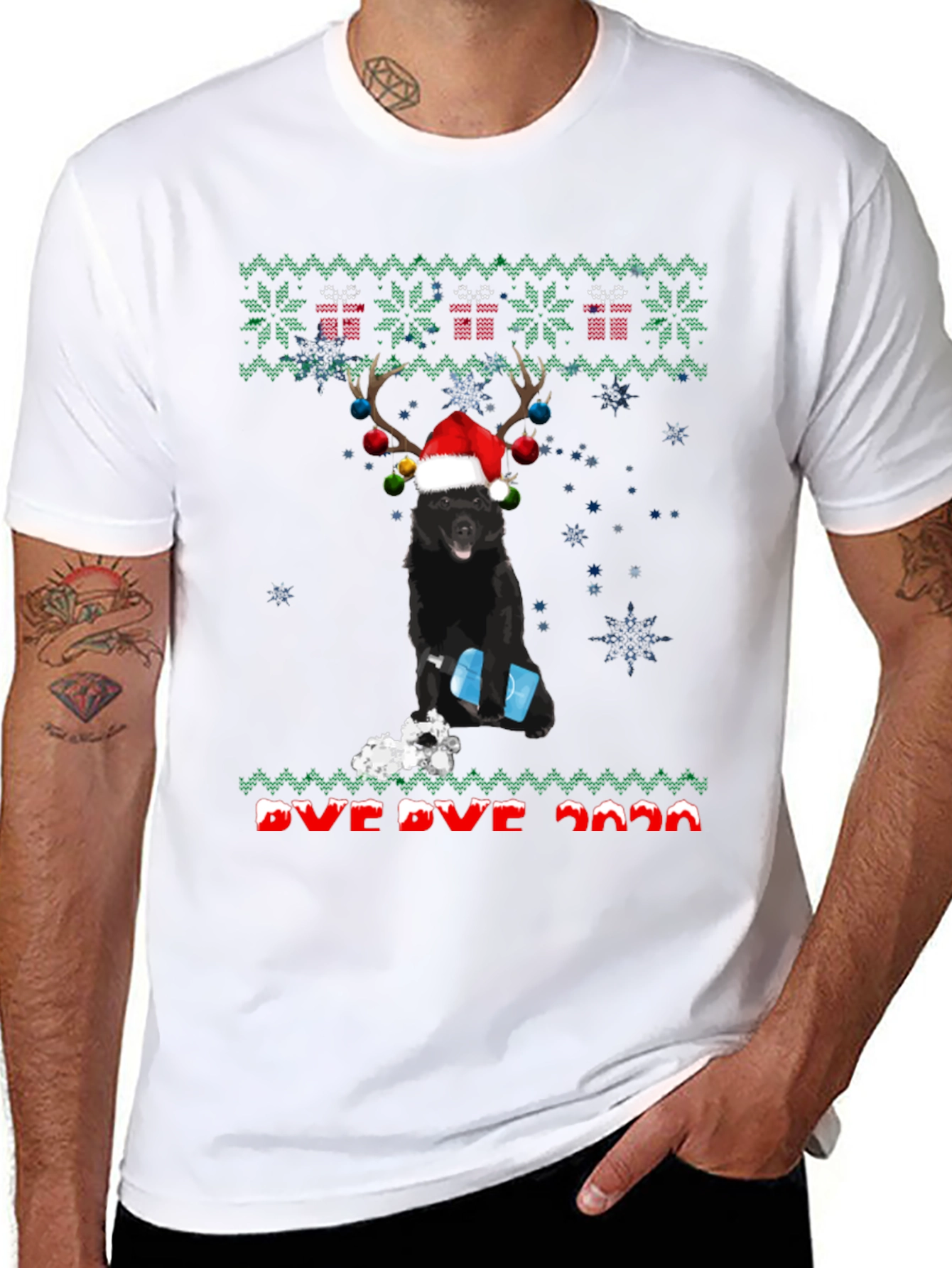 Funny Dog Ugly Christmas Sweater T-Shirt