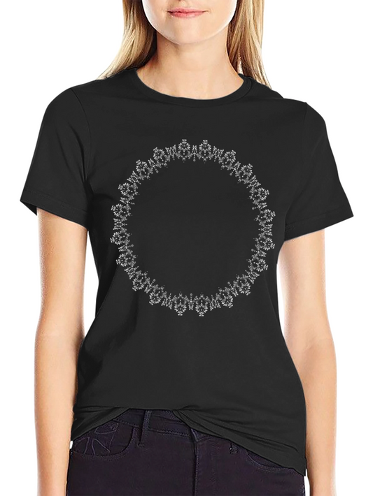 Black Tee with Ornamental Circle Design