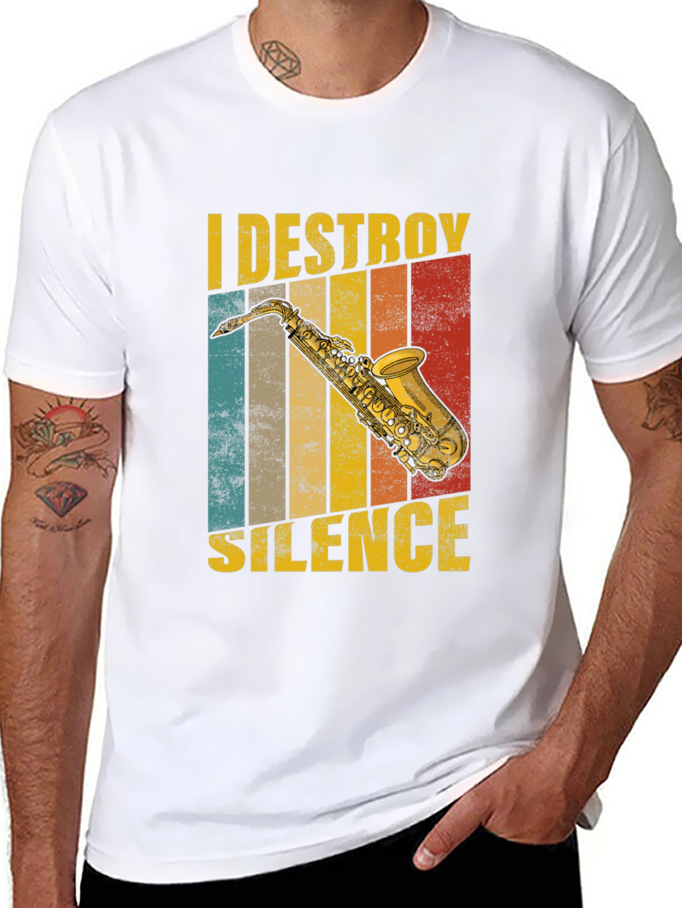 I Destroy Silence Saxophone T-Shirt