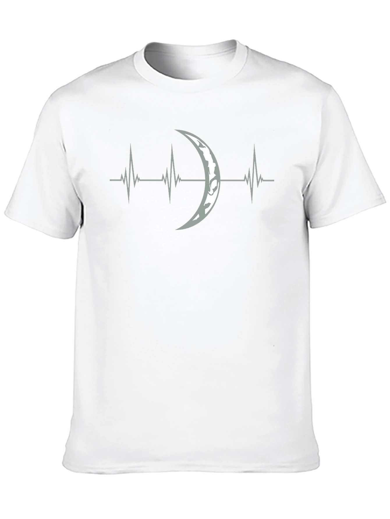 Moon Heartbeat Graphic Tee - Black Cotton T-Shirt