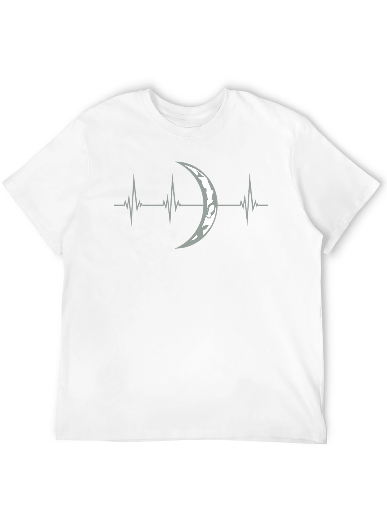 Moon Heartbeat Graphic Tee - Black Cotton T-Shirt