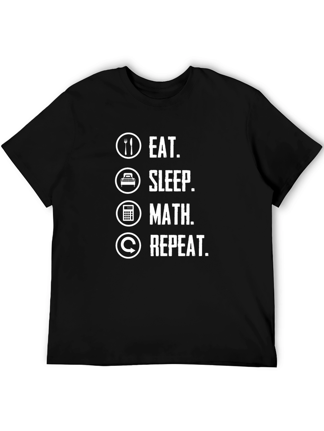 Eat Sleep Math Repeat Black Graphic Tee