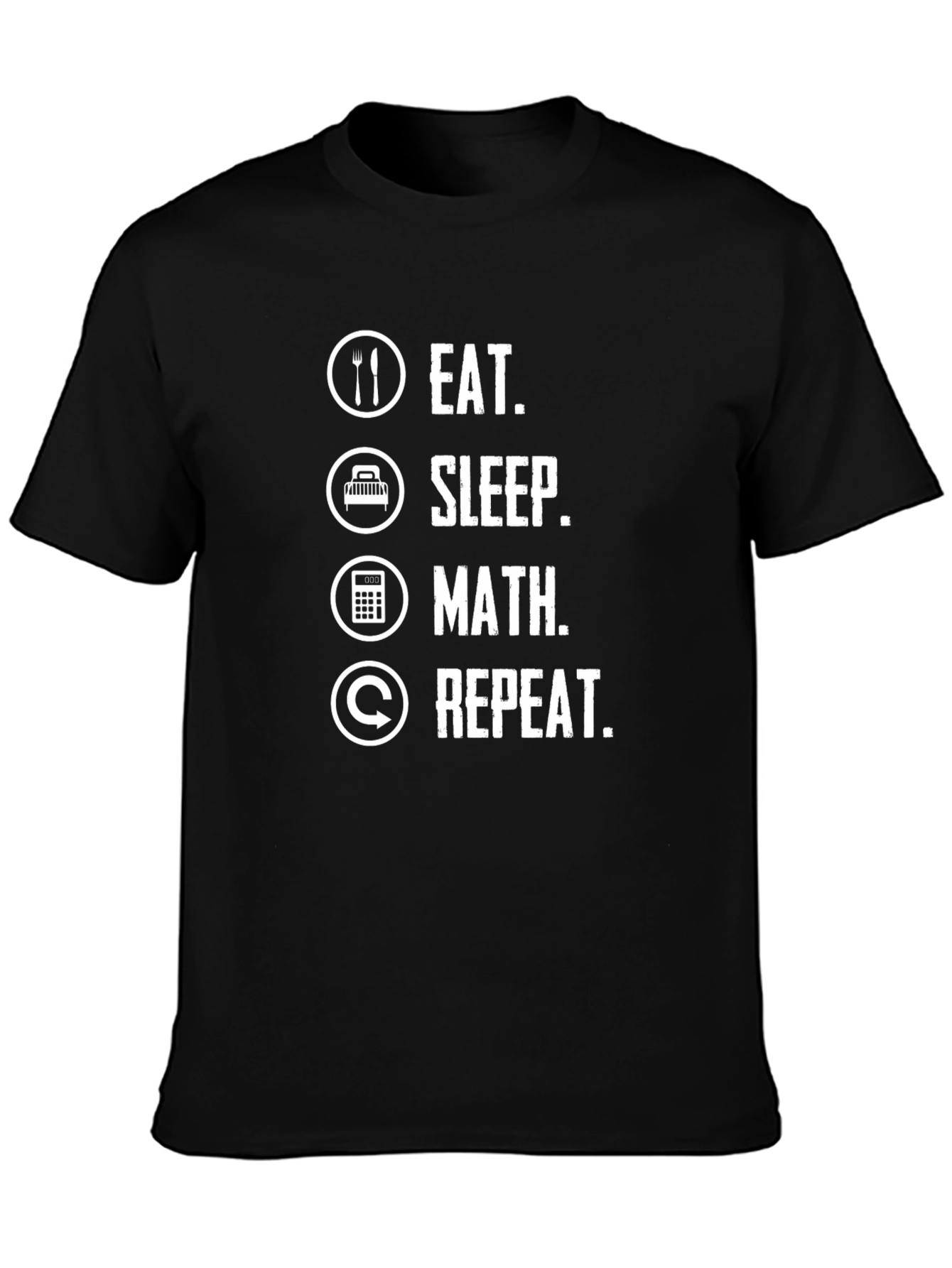 Eat Sleep Math Repeat Black Graphic Tee