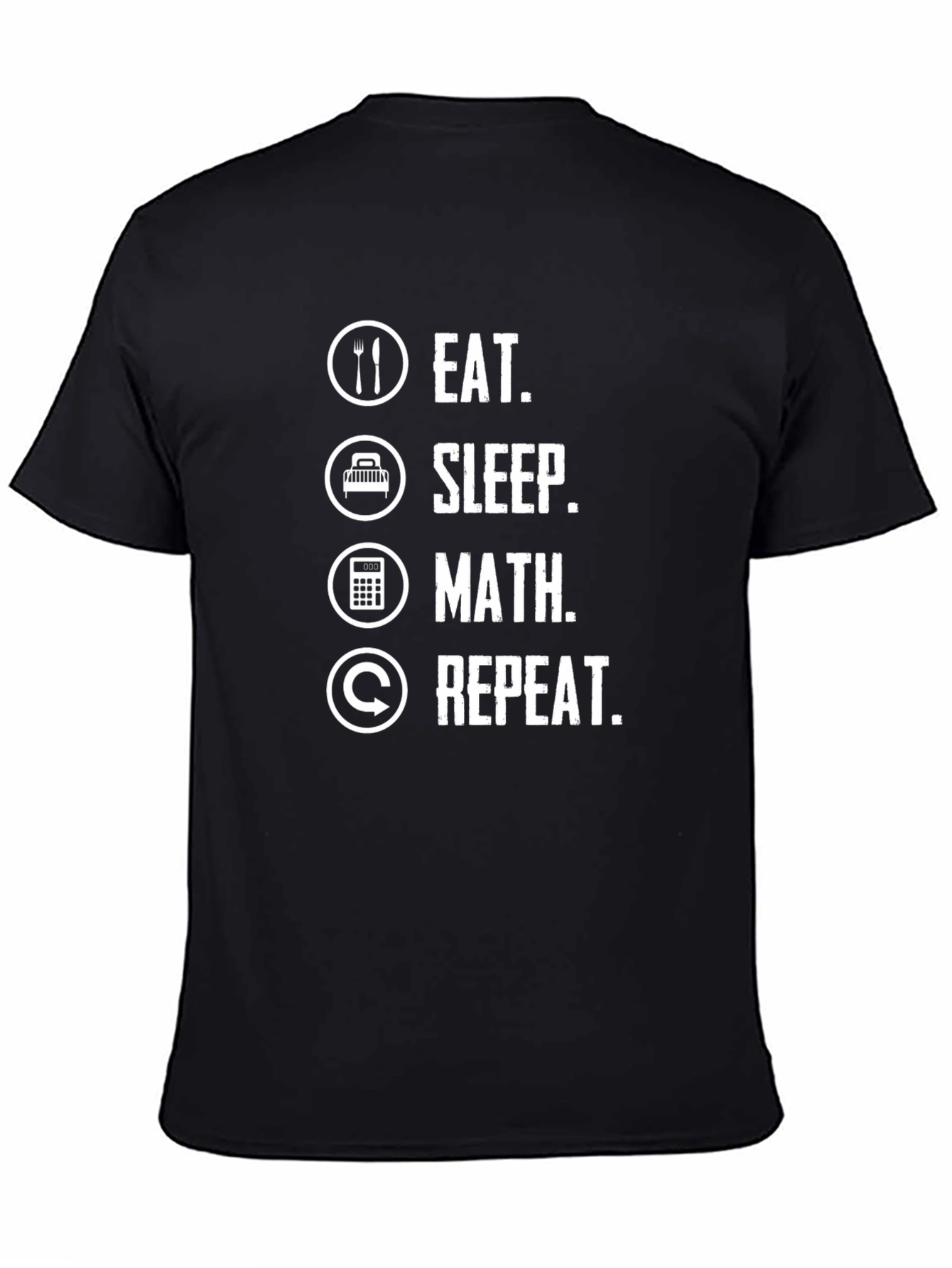 Eat Sleep Math Repeat Black Graphic Tee