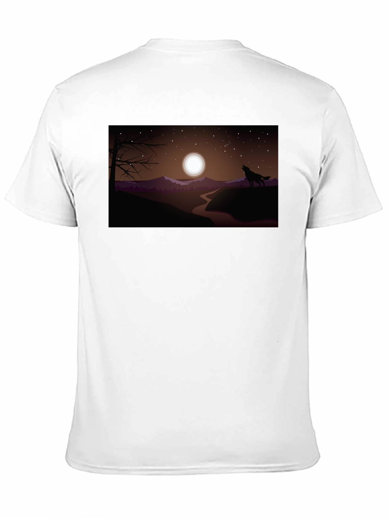 Wolf Howling at Moon Graphic Tee