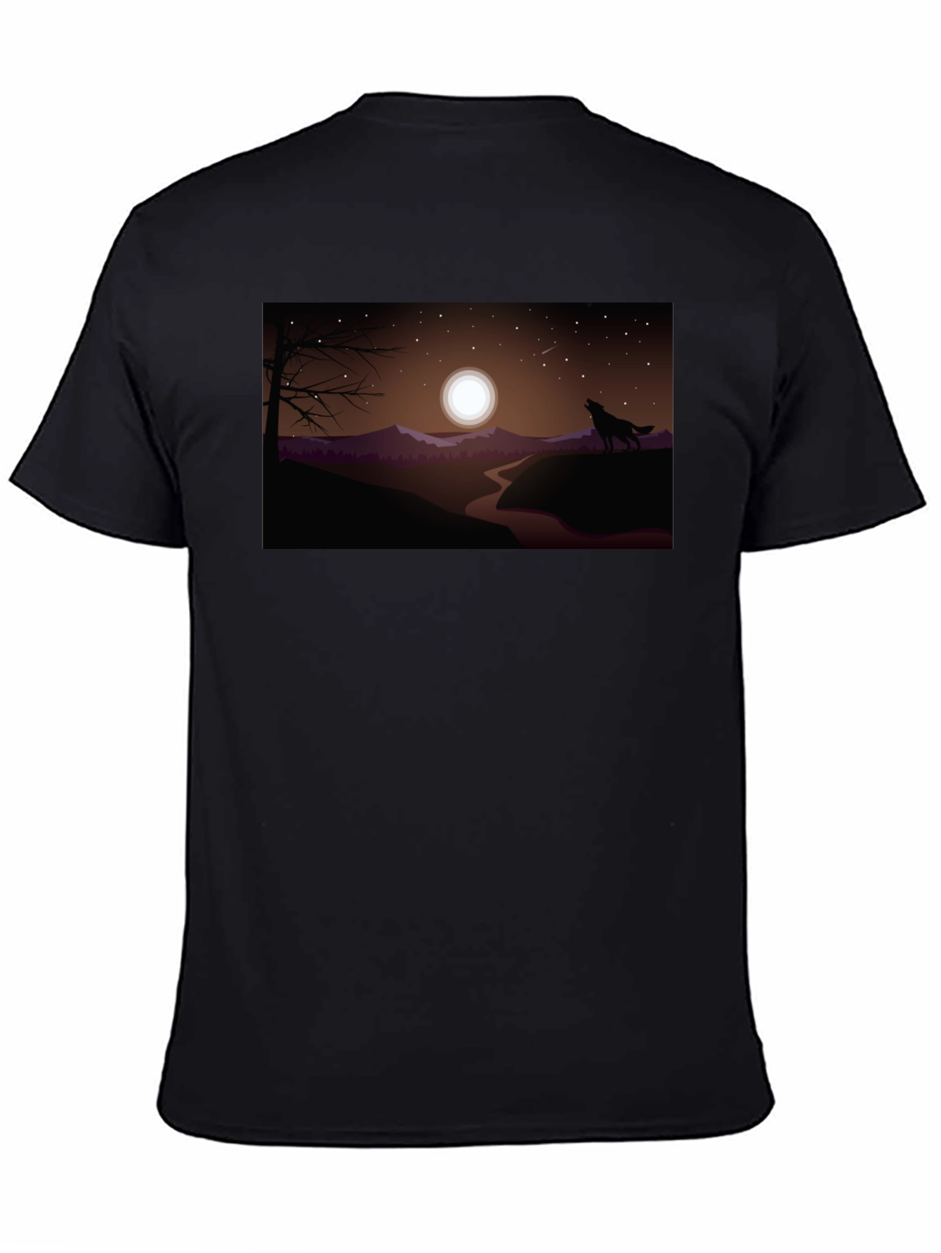 Wolf Howling at Moon Graphic Tee