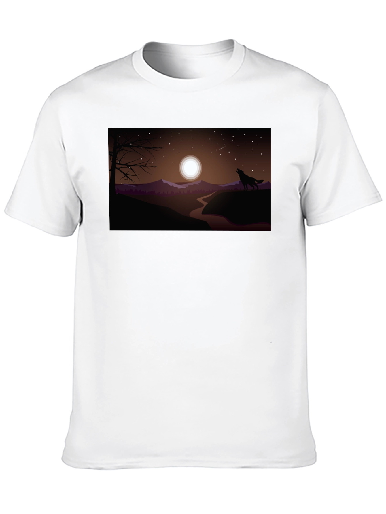 Wolf Howling at Moon Graphic Tee