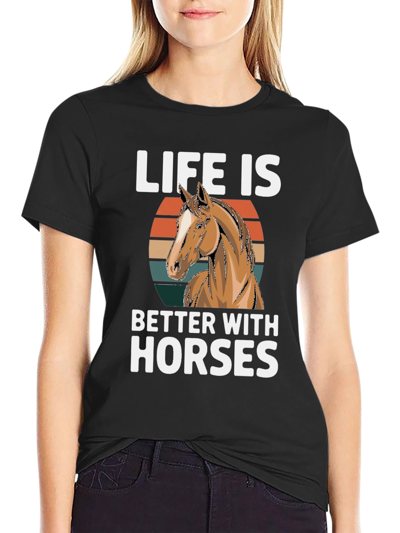 Life is Better with Horses Graphic T-Shirt
