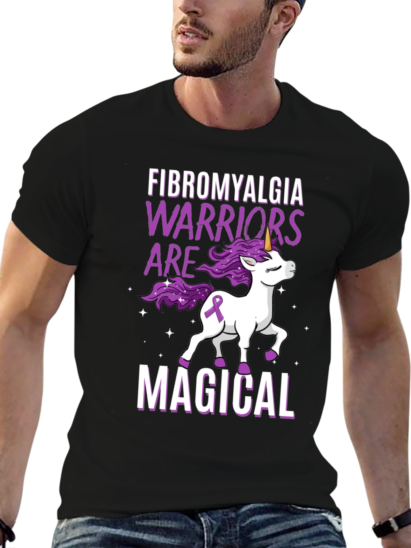 Fibromyalgia Warrior Unicorn Graphic Tee