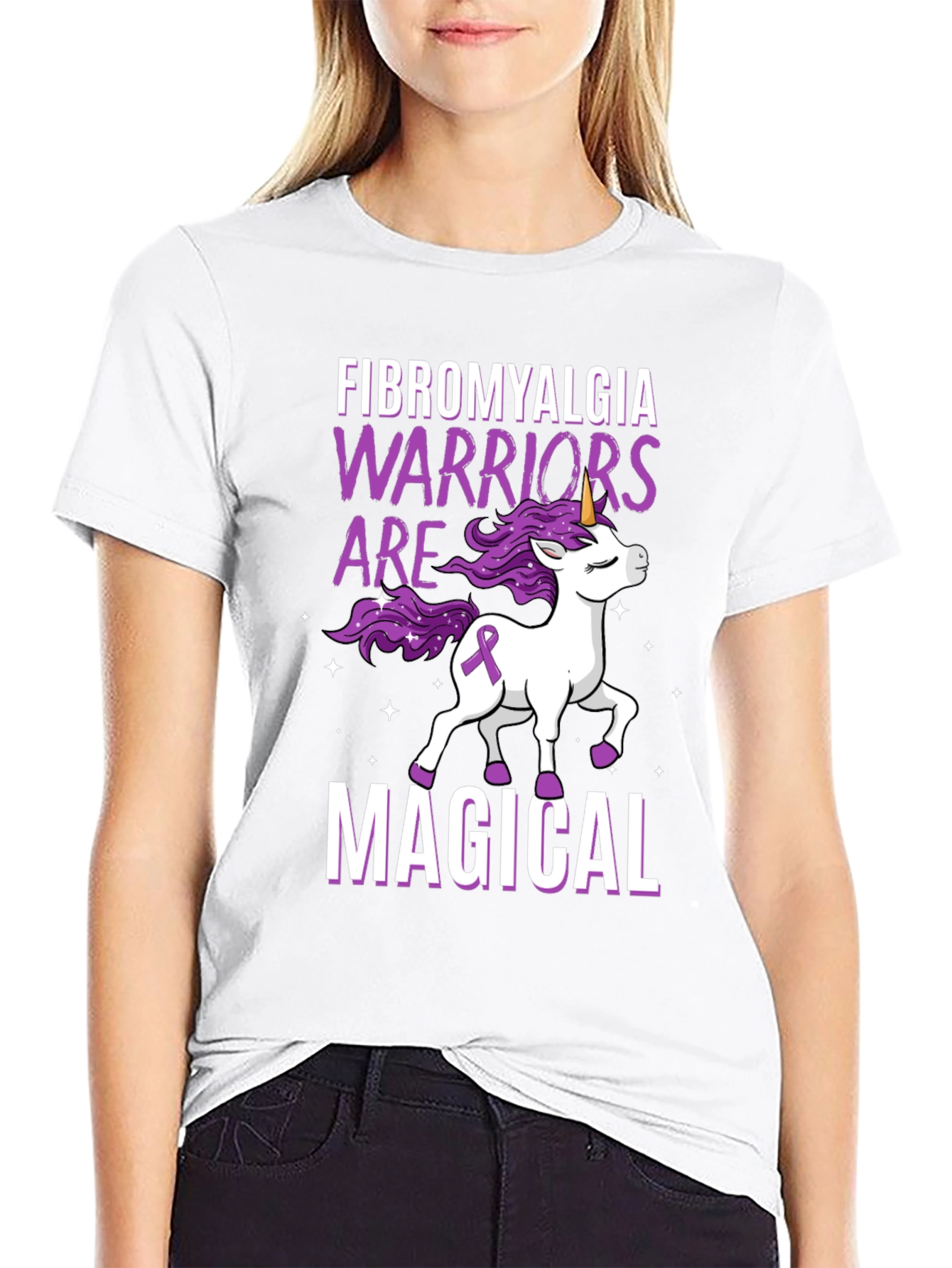 Fibromyalgia Warrior Unicorn Graphic Tee