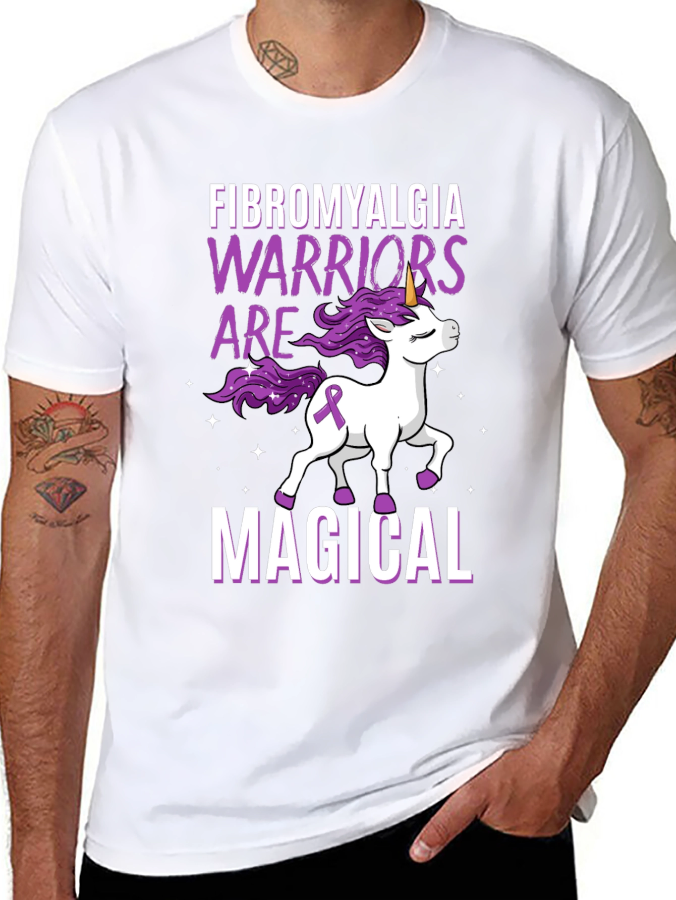 Fibromyalgia Warrior Unicorn Graphic Tee
