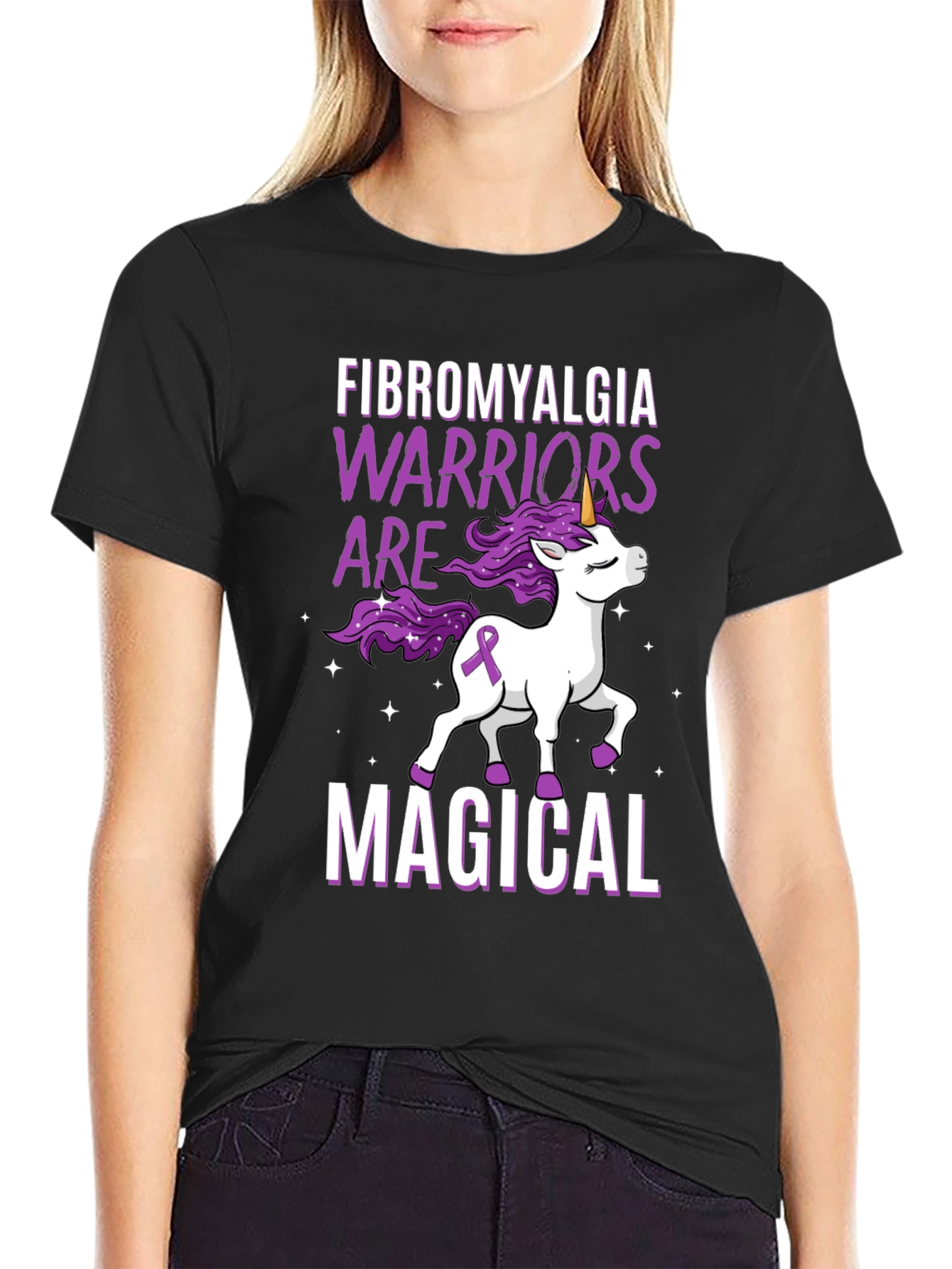 Fibromyalgia Warrior Unicorn Graphic Tee