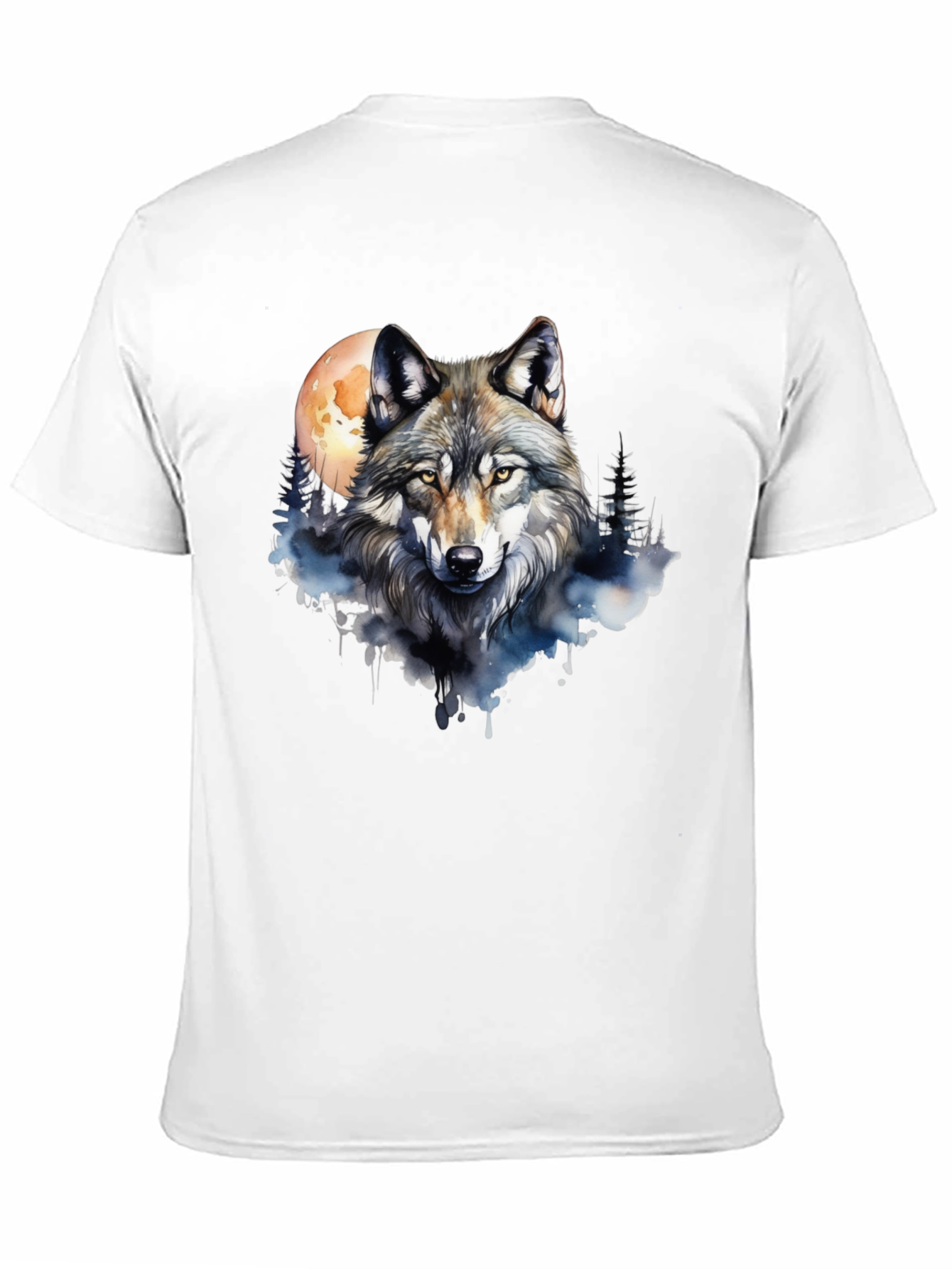 Wolf Moon Graphic Tee - Black Cotton T-Shirt