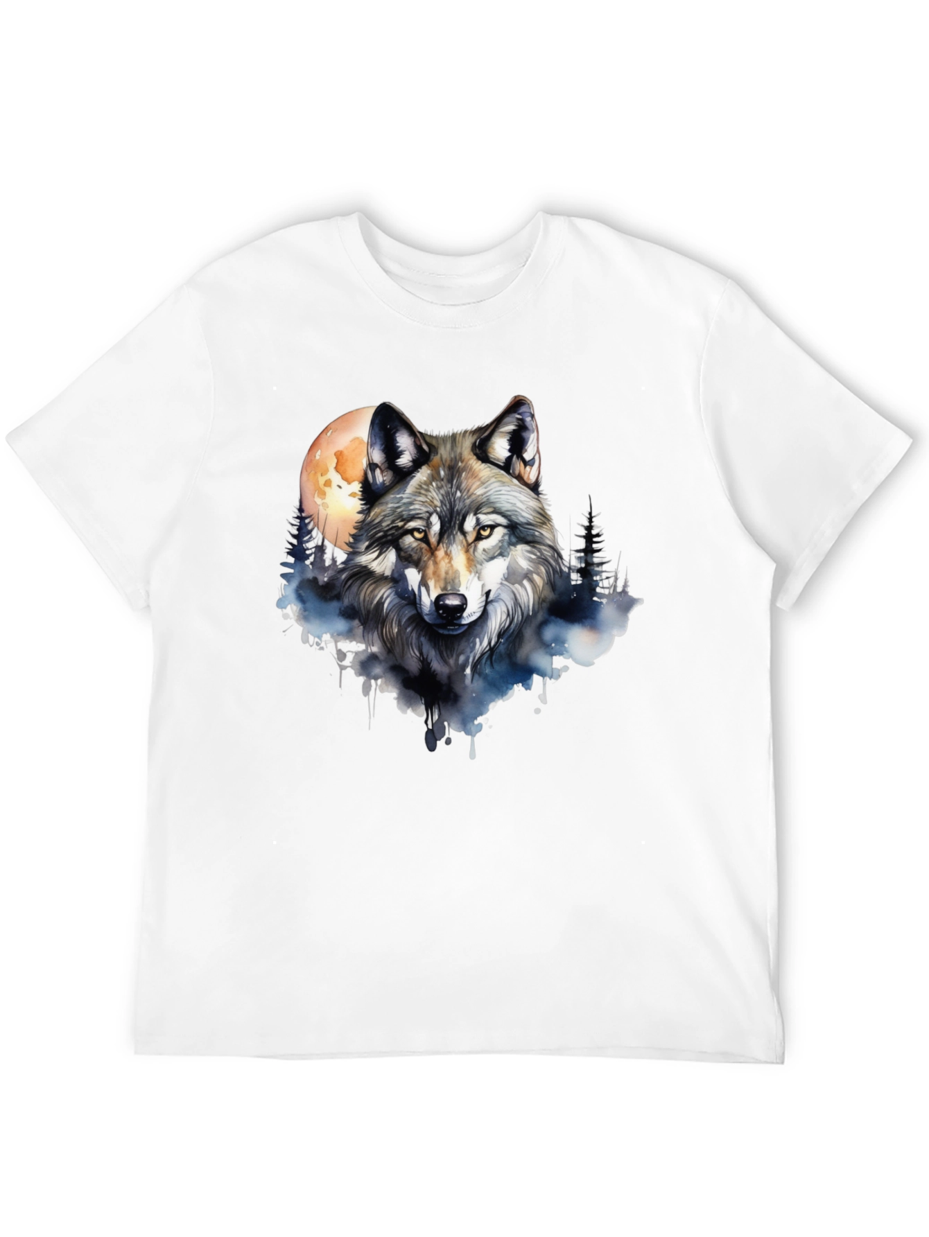 Wolf Moon Graphic Tee - Black Cotton T-Shirt