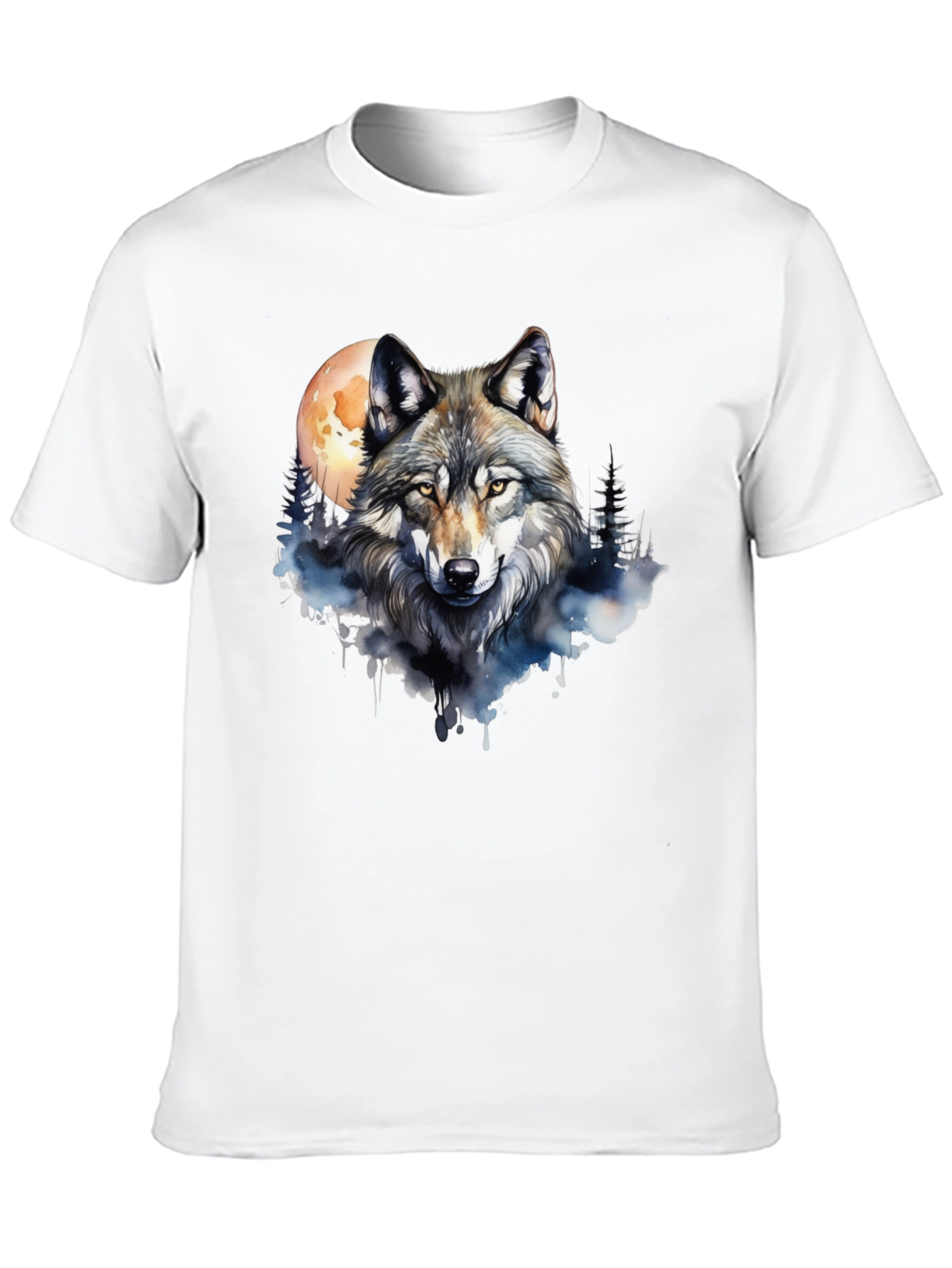 Wolf Moon Graphic Tee - Black Cotton T-Shirt