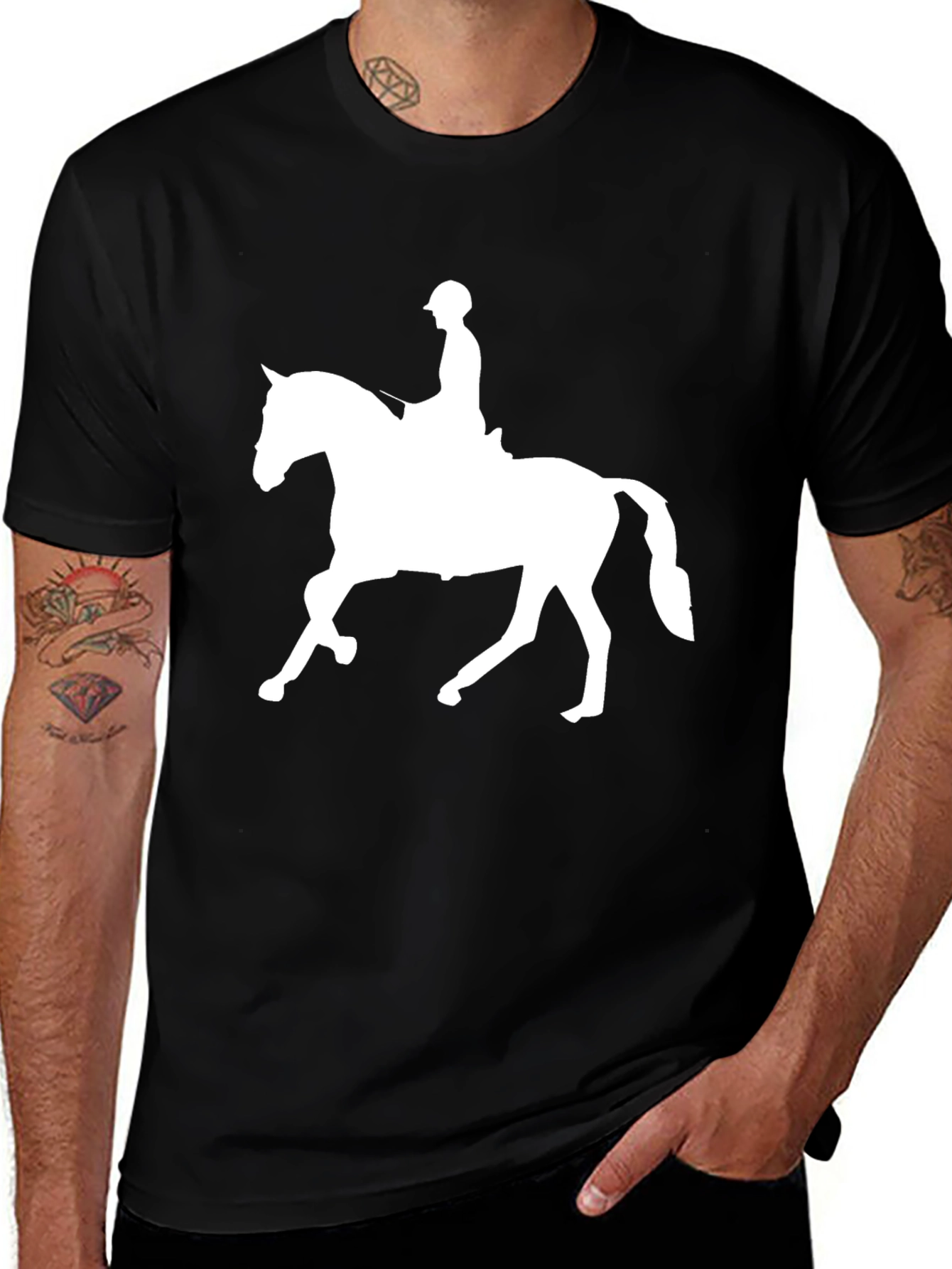 Equestrian Horse Riding T-Shirt - Black