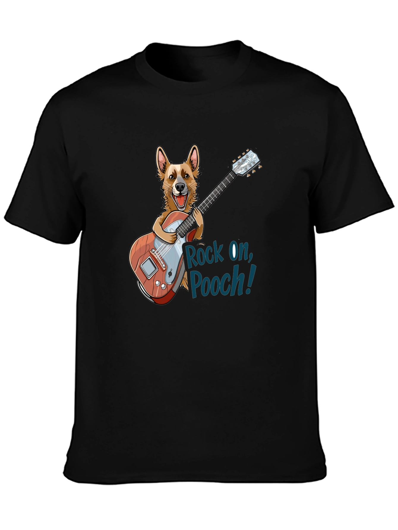 Rock On Pooch! Novelty Graphic T-Shirt