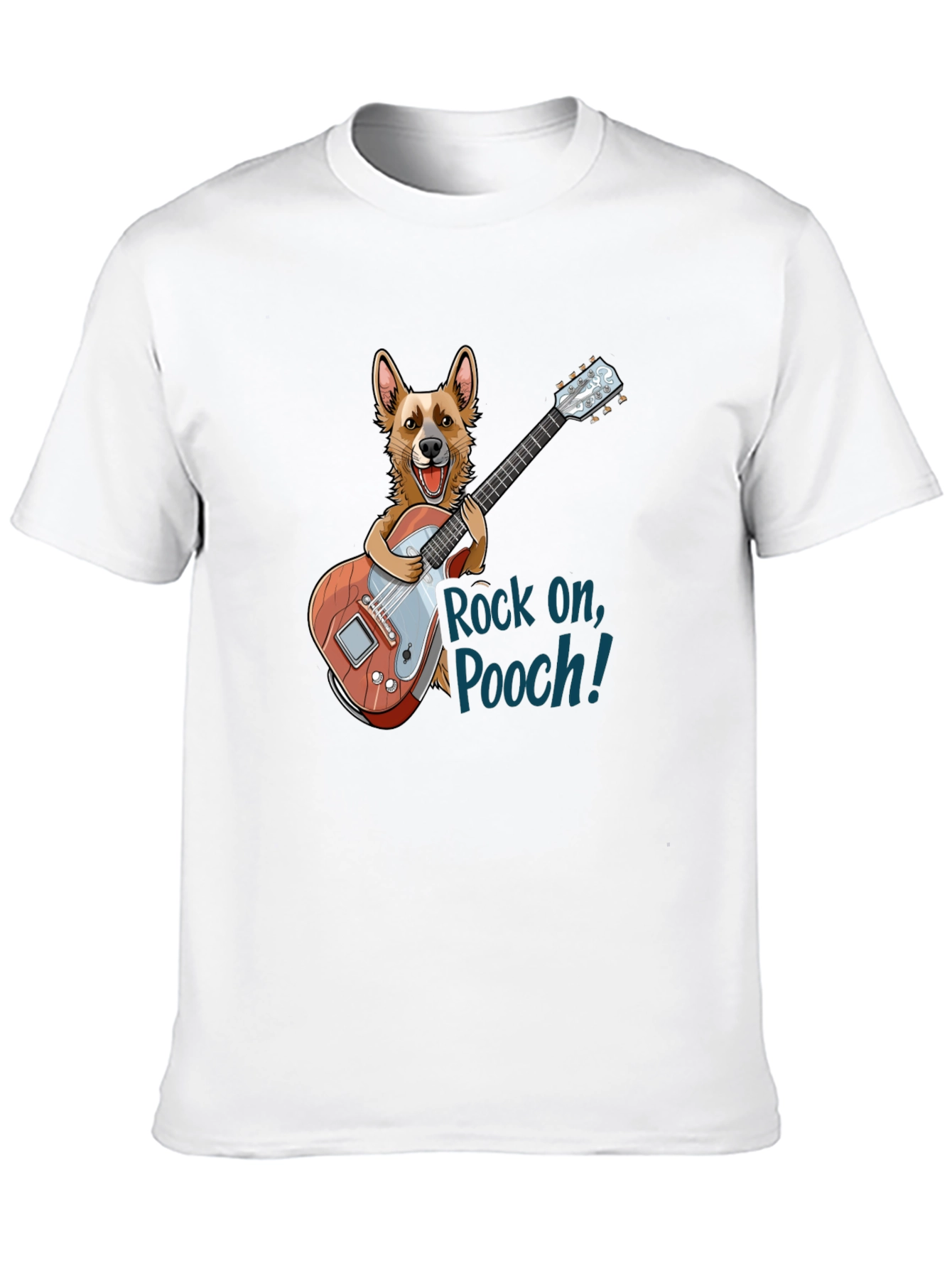 Rock On Pooch! Novelty Graphic T-Shirt