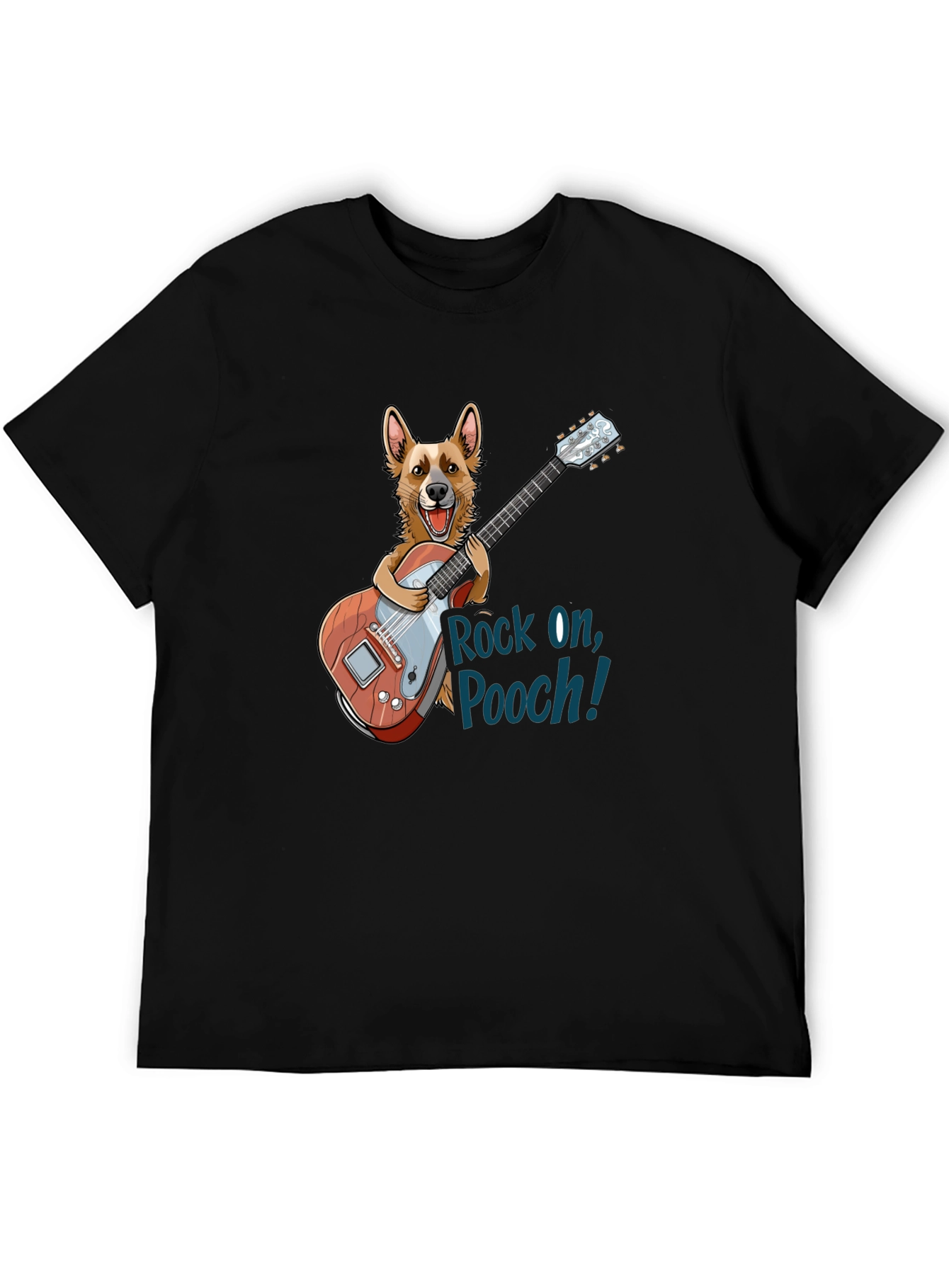 Rock On Pooch! Novelty Graphic T-Shirt
