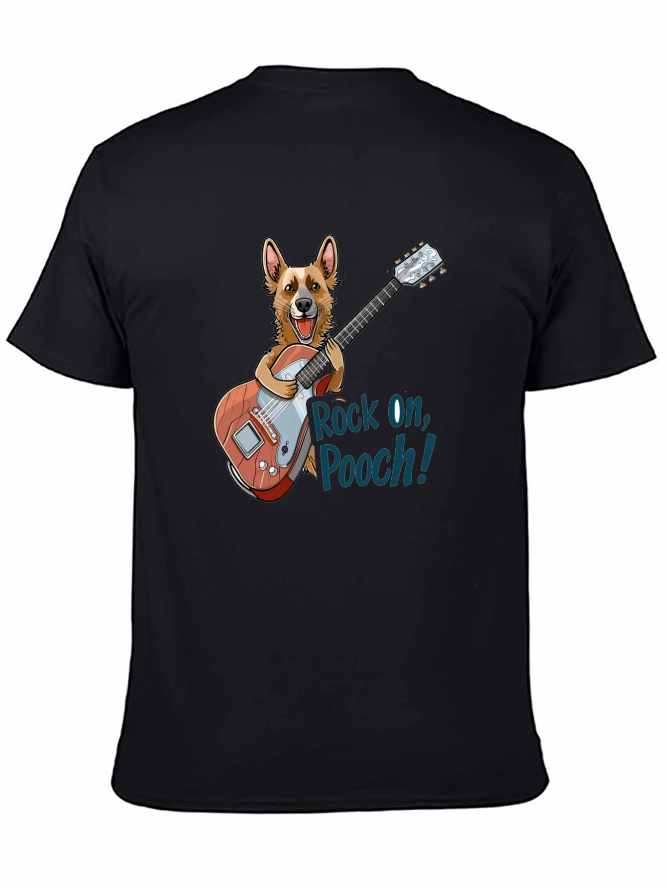 Rock On Pooch! Novelty Graphic T-Shirt