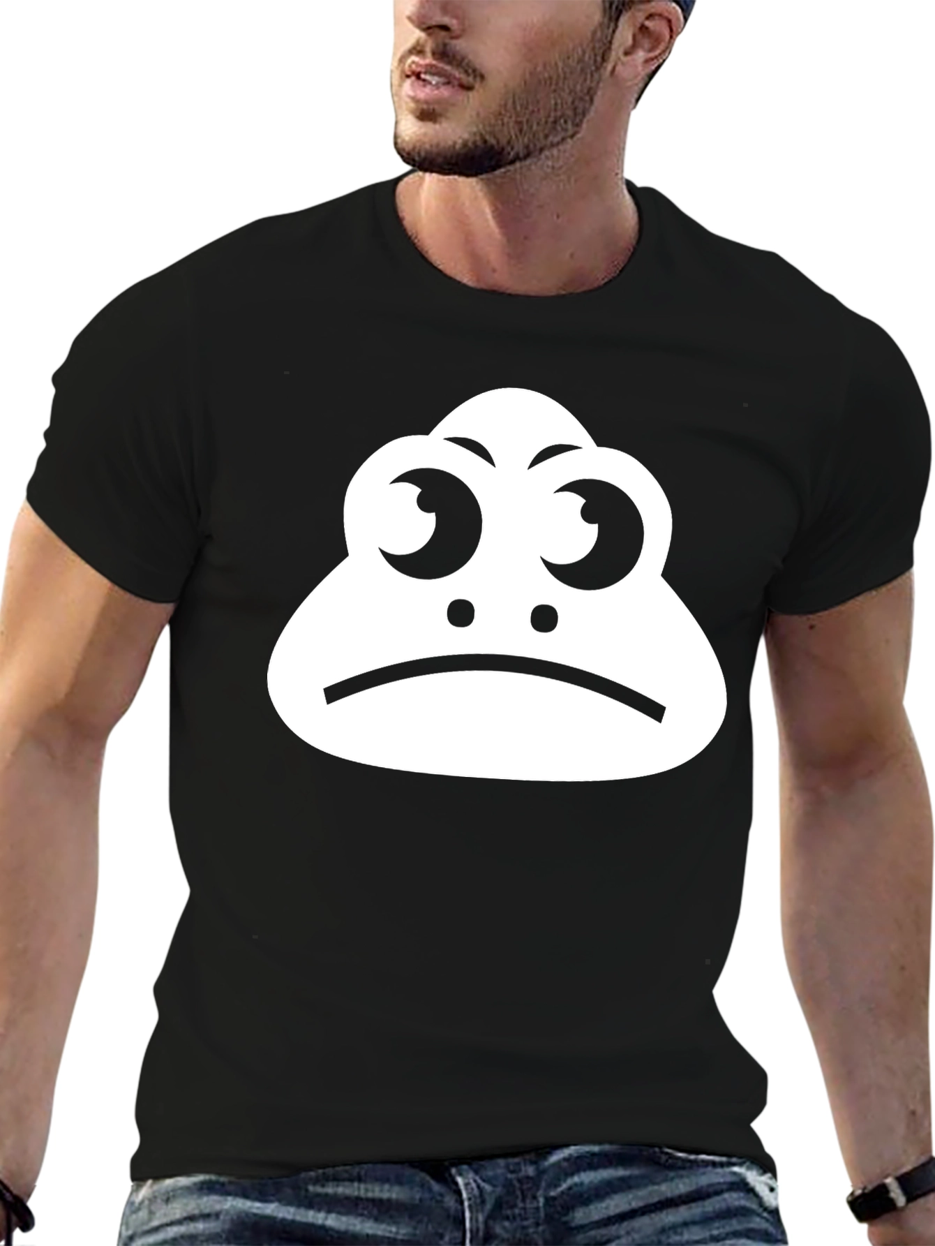 Sad Frog Graphic Tee - Trendy Black T-Shirt