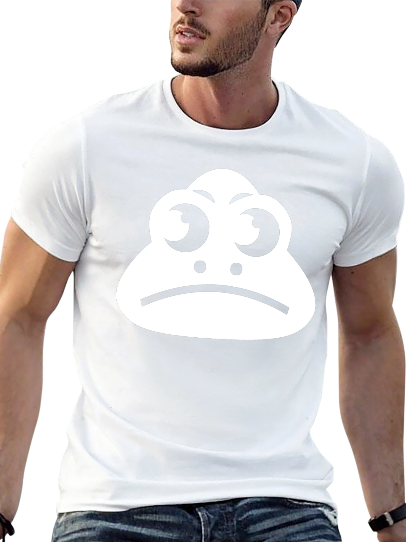 Sad Frog Graphic Tee - Trendy Black T-Shirt