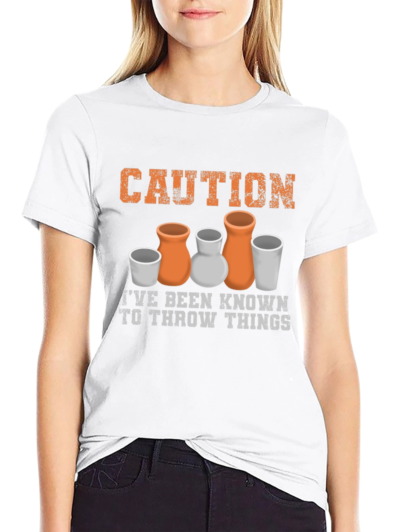 Caution I Throw Things Pottery T-Shirt