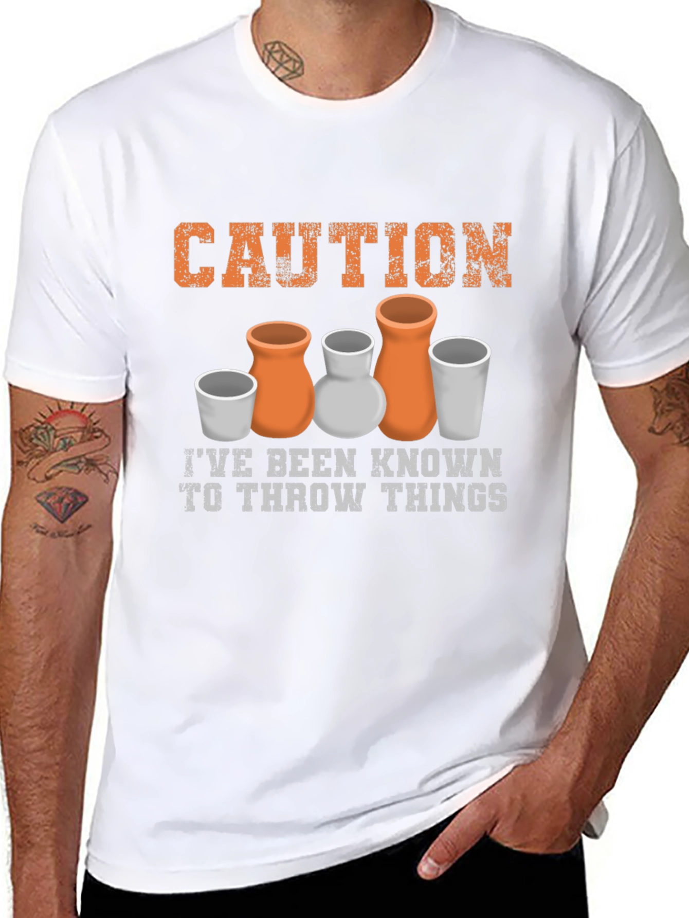 Caution I Throw Things Pottery T-Shirt