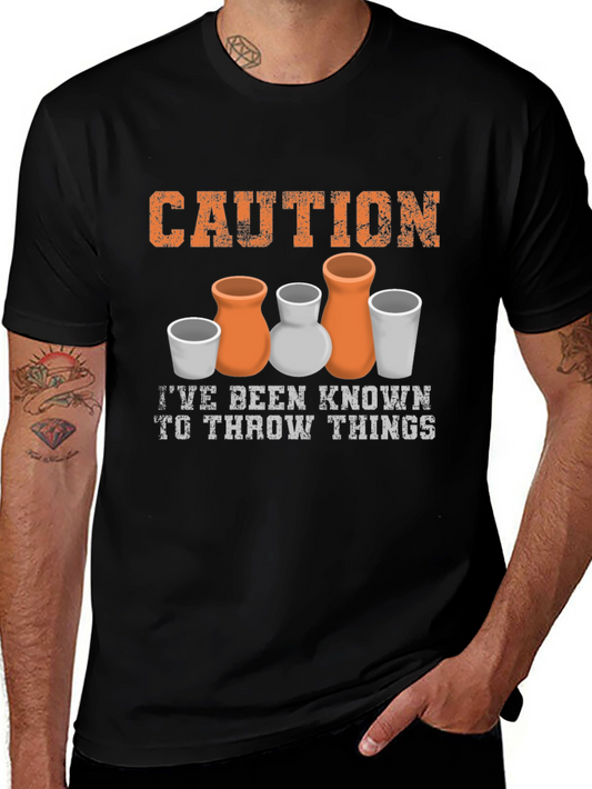 Caution I Throw Things Pottery T-Shirt