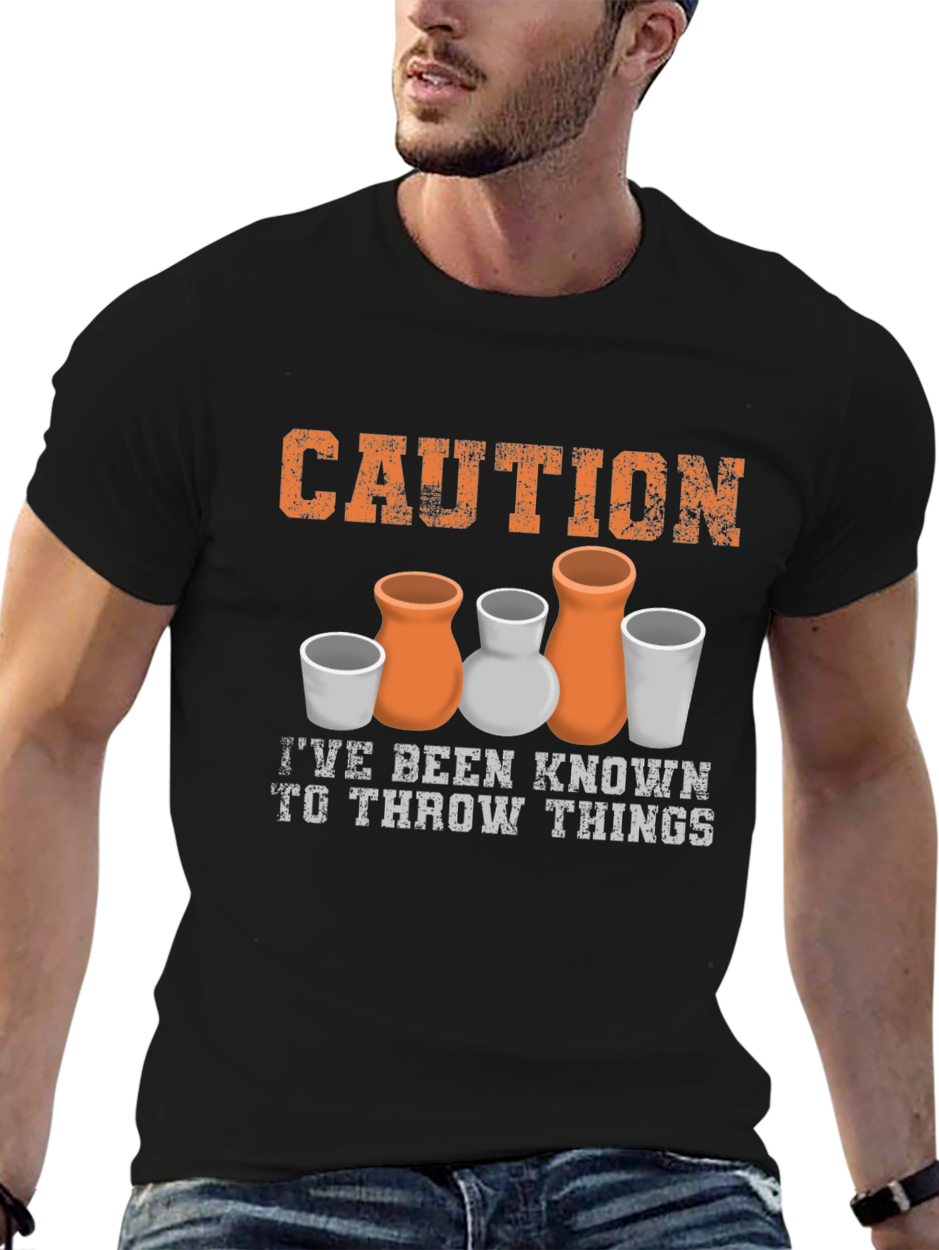 Caution I Throw Things Pottery T-Shirt