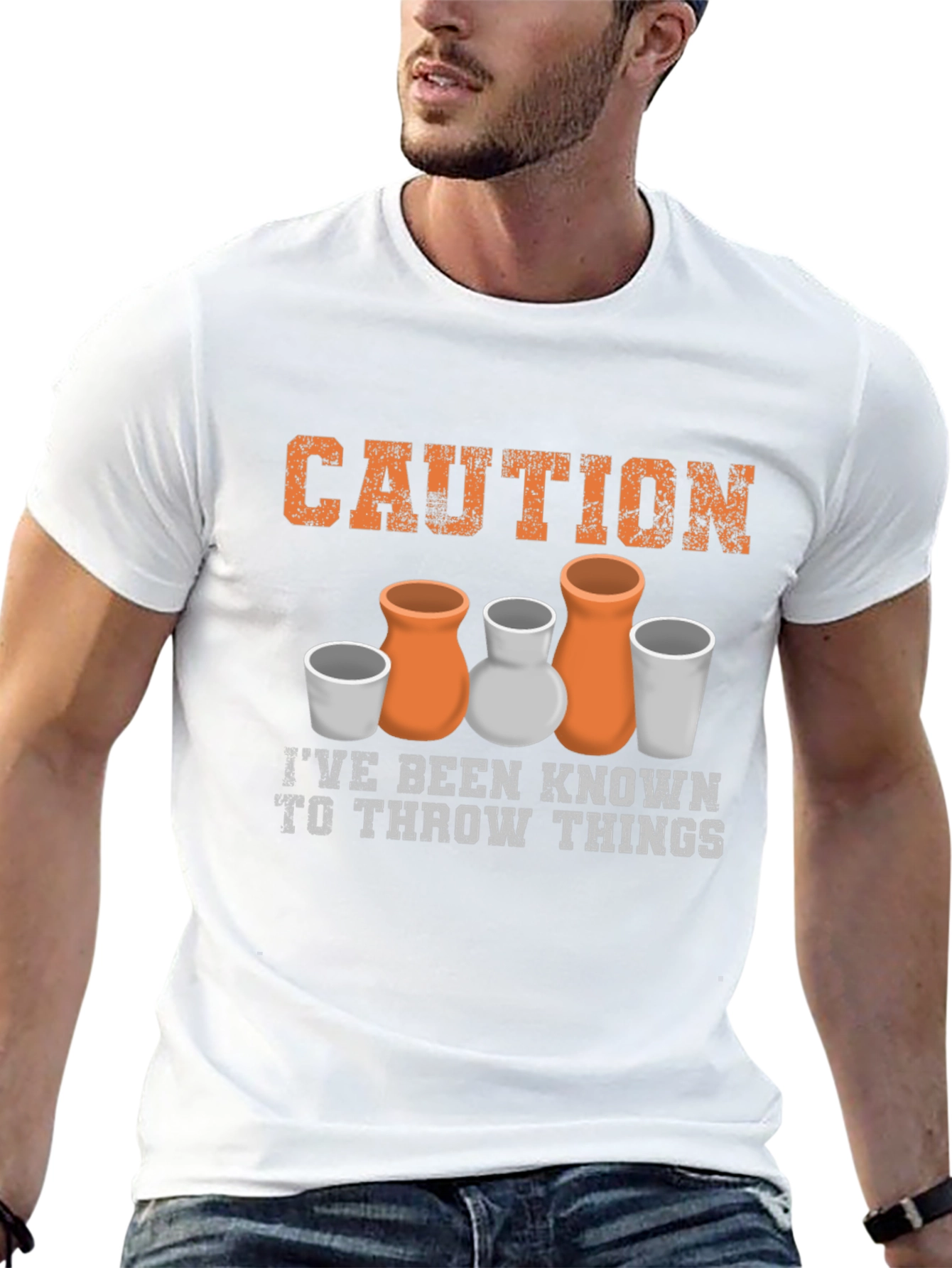 Caution I Throw Things Pottery T-Shirt