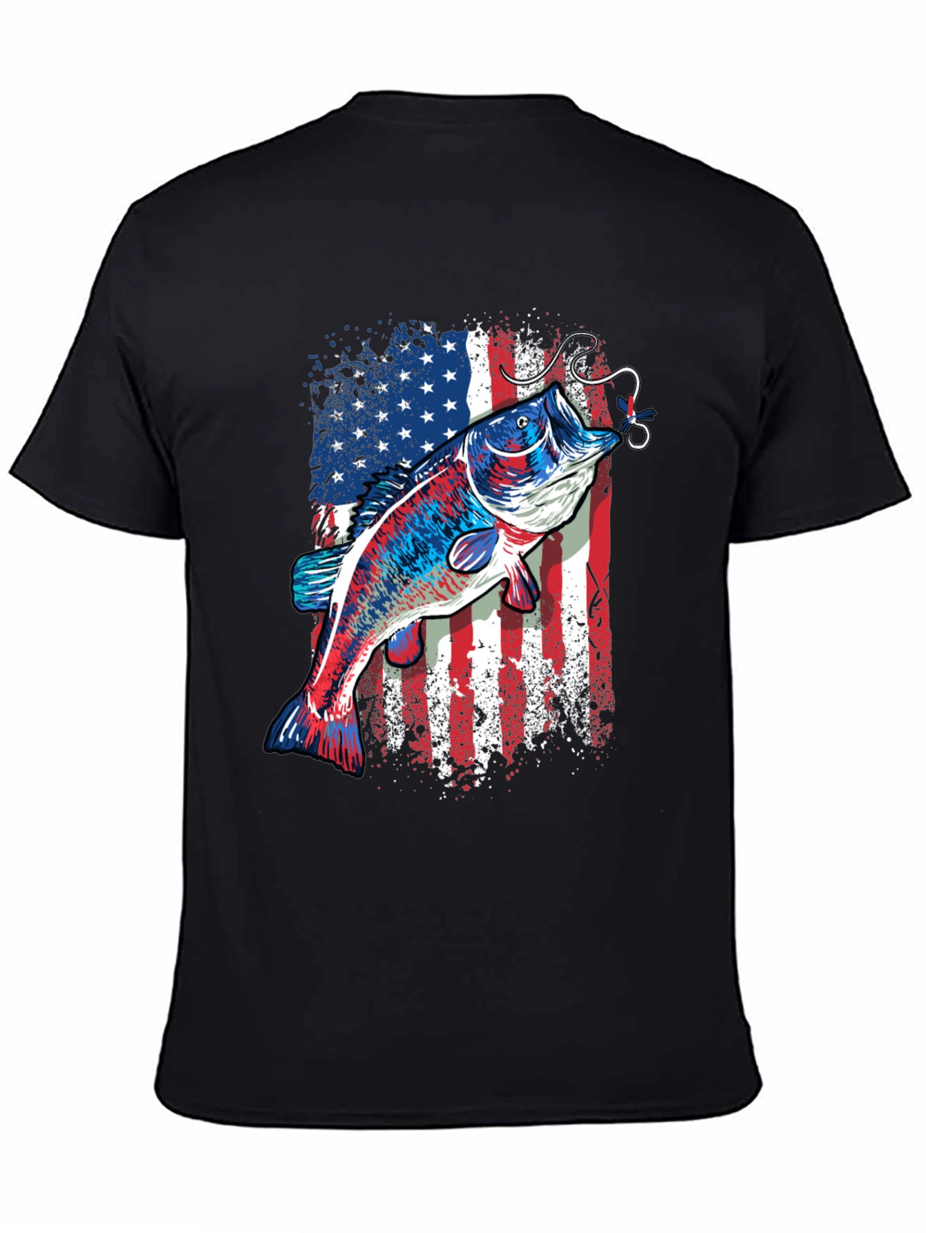 American Flag Bass Fishing T-Shirt